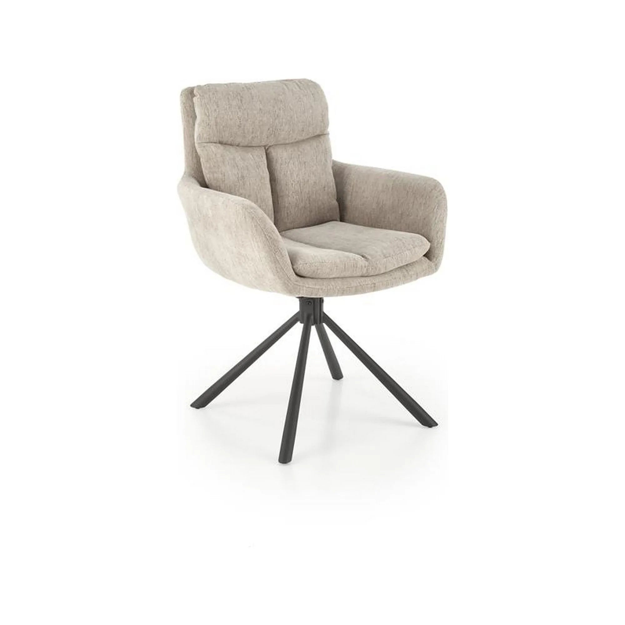Scaun rotativ K495, bej/negru, stofa clasica/metal, 60x65x87 cm