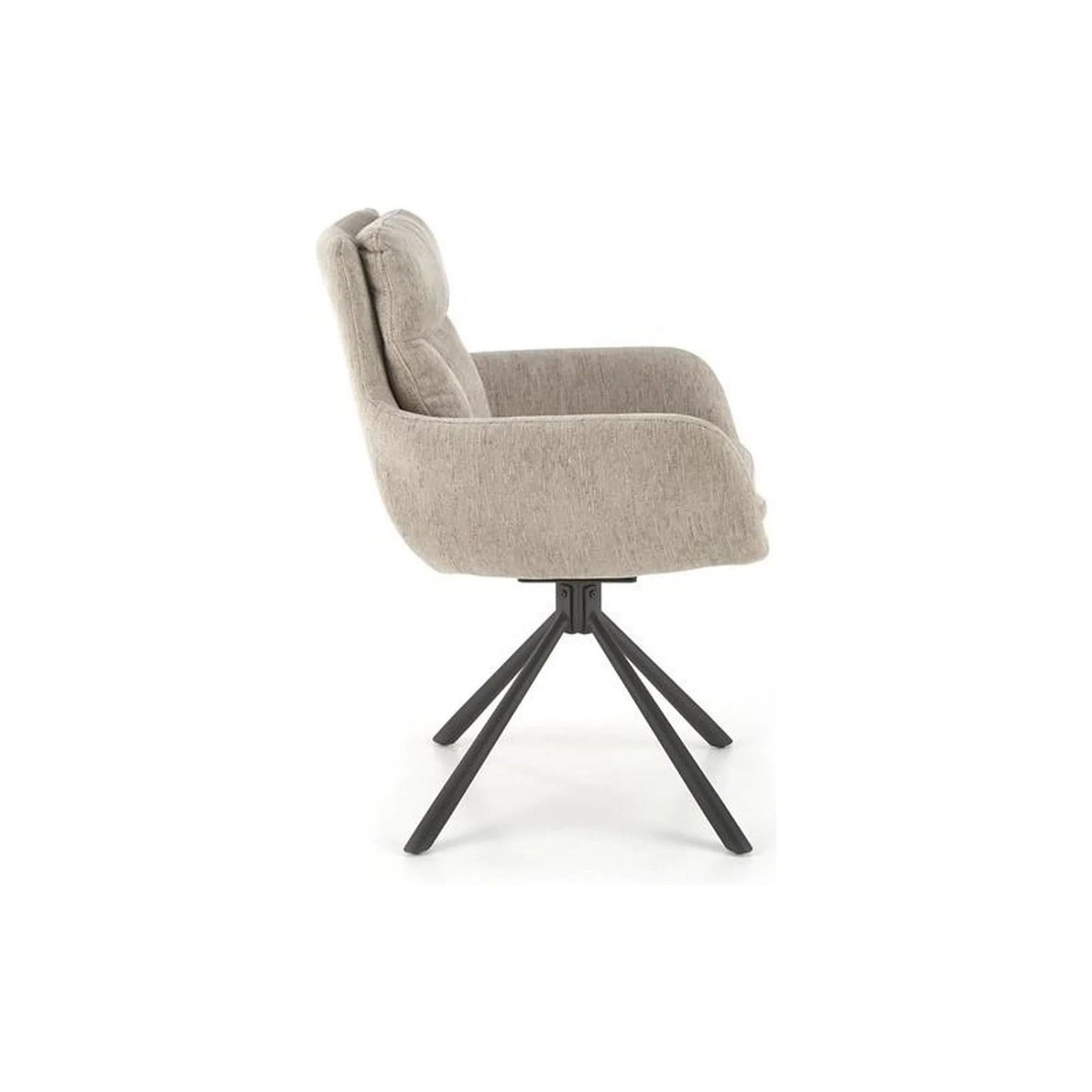 Scaun rotativ K495, bej/negru, stofa clasica/metal, 60x65x87 cm