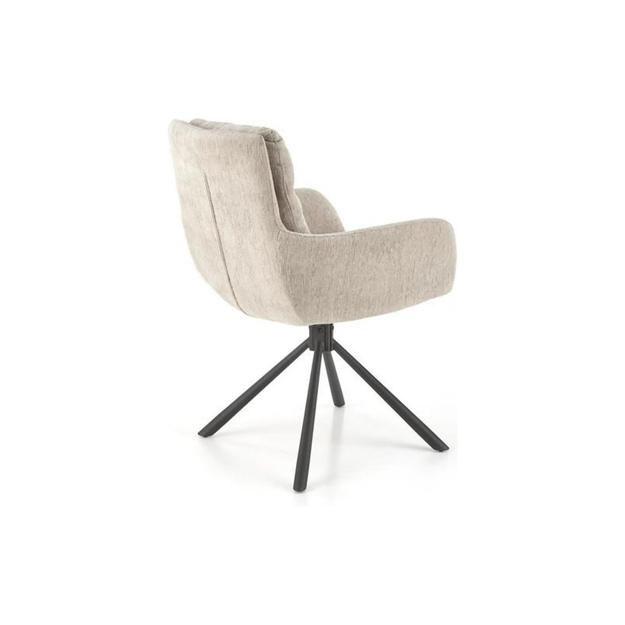 Scaun rotativ K495, bej/negru, stofa clasica/metal, 60x65x87 cm