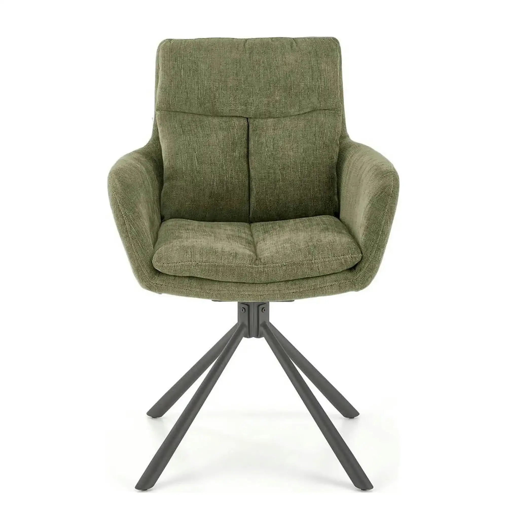 Scaun rotativ K495, verde/negru, stofa clasica/metal, 60x65x87 cm