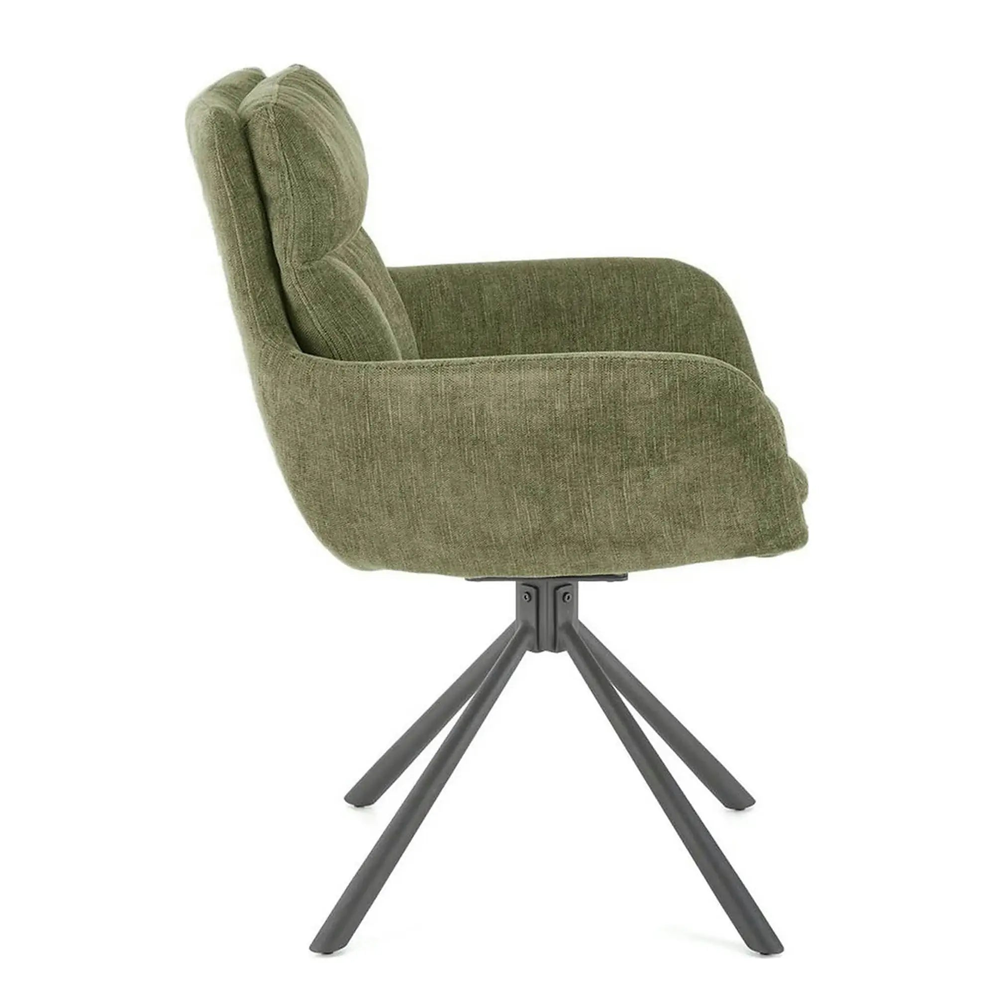 Scaun rotativ K495, verde/negru, stofa clasica/metal, 60x65x87 cm