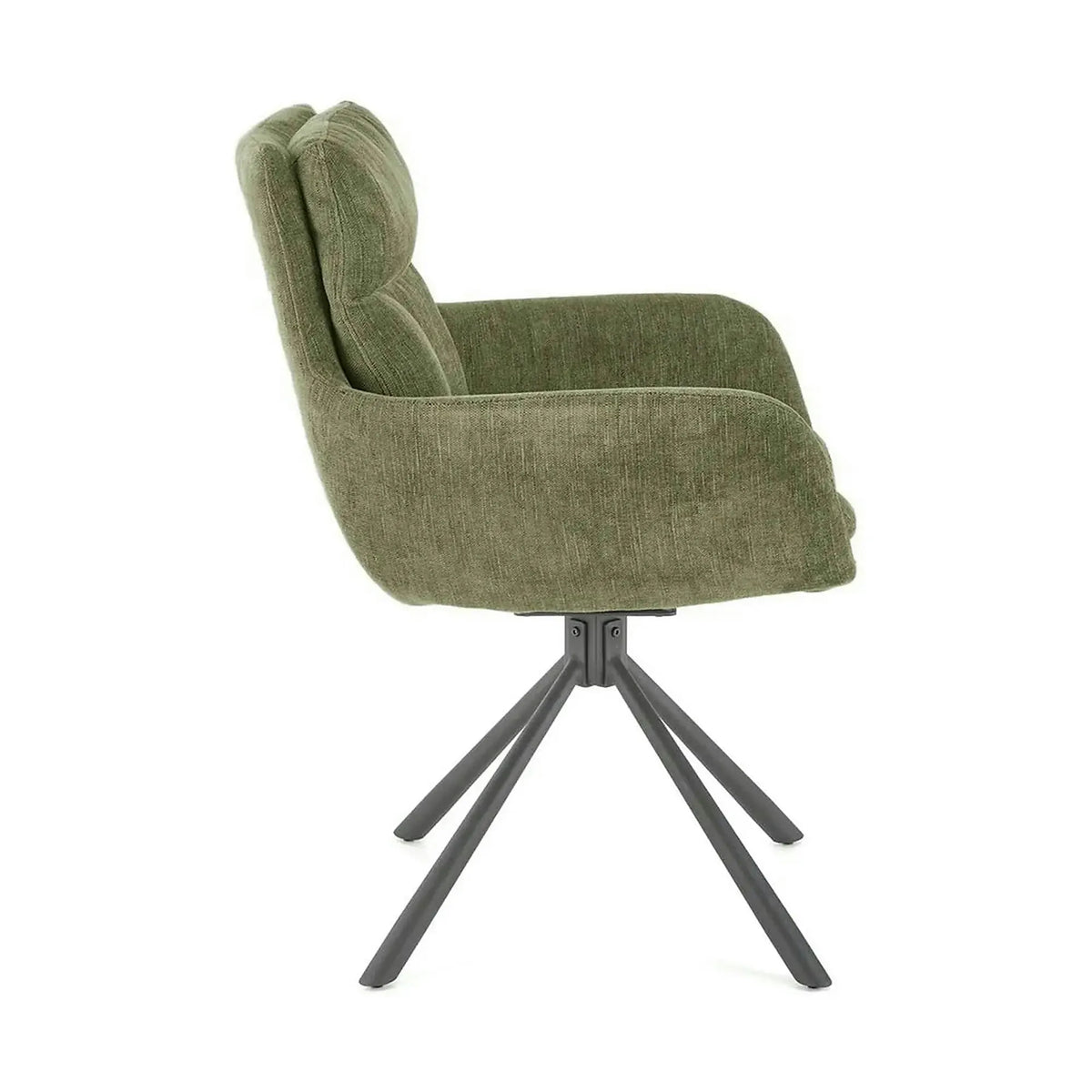 Scaun rotativ K495, verde/negru, stofa clasica/metal, 60x65x87 cm
