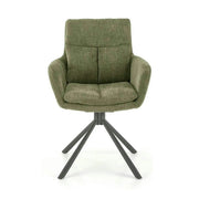 Scaun rotativ K495, verde/negru, stofa clasica/metal, 60x65x87 cm