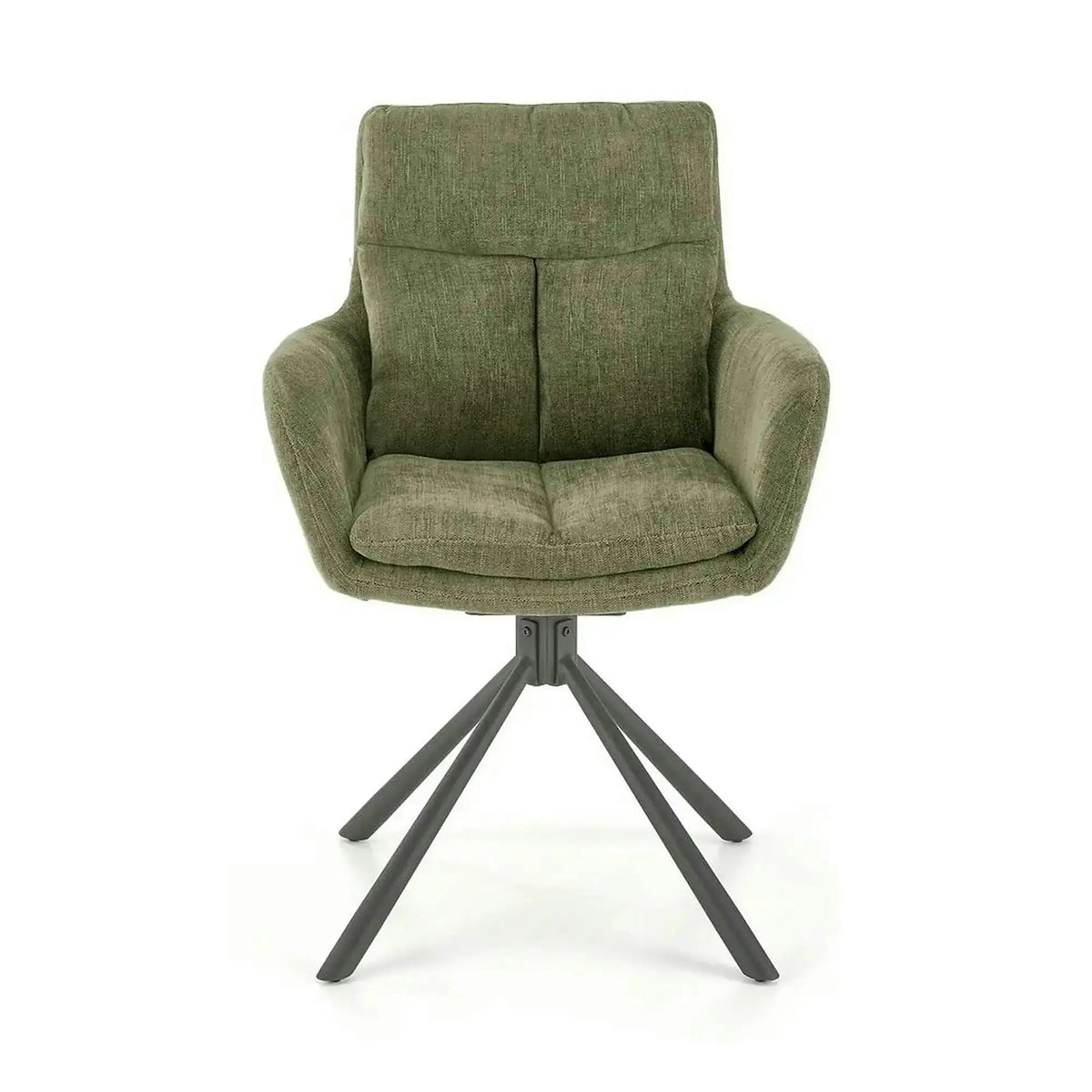 Scaun rotativ K495, verde/negru, stofa clasica/metal, 60x65x87 cm