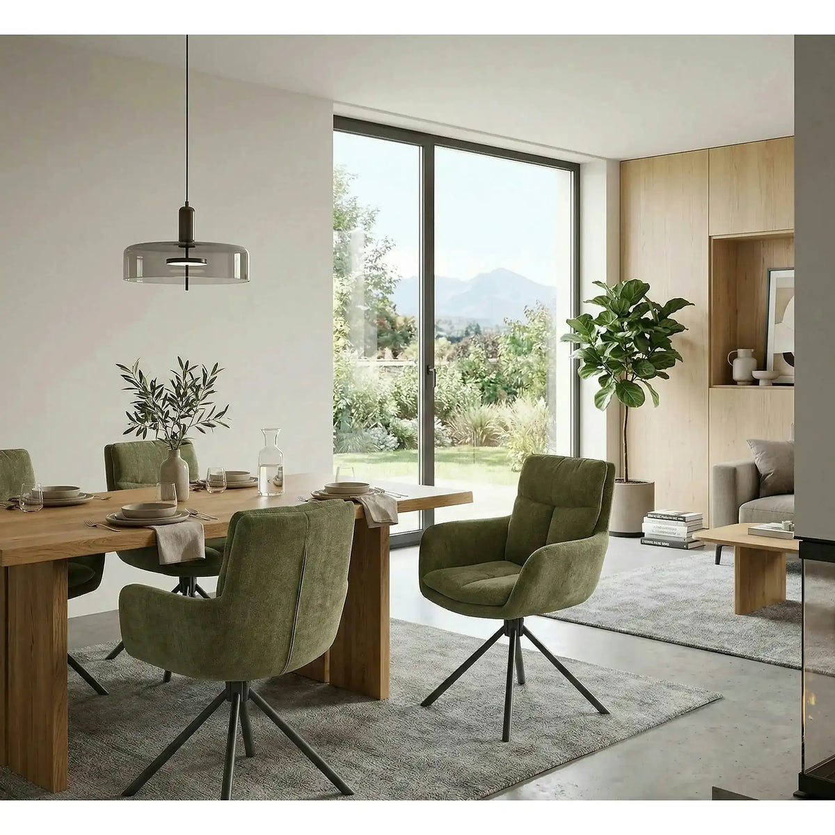 Scaun rotativ K495, verde/negru, stofa clasica/metal, 60x65x87 cm