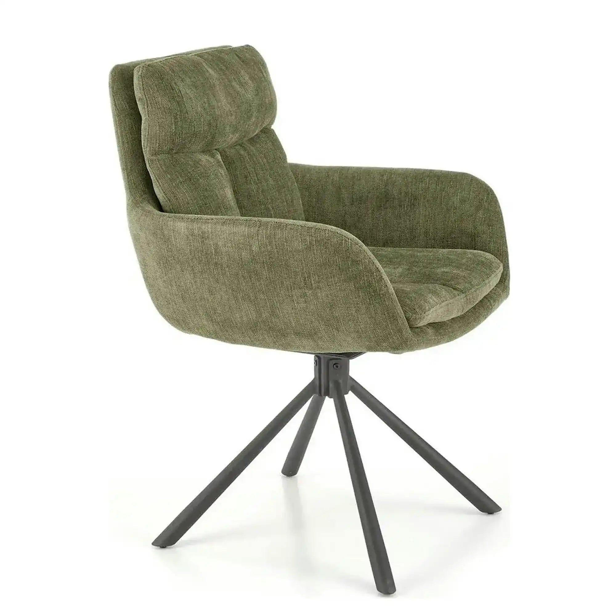 Scaun rotativ K495, verde/negru, stofa clasica/metal, 60x65x87 cm