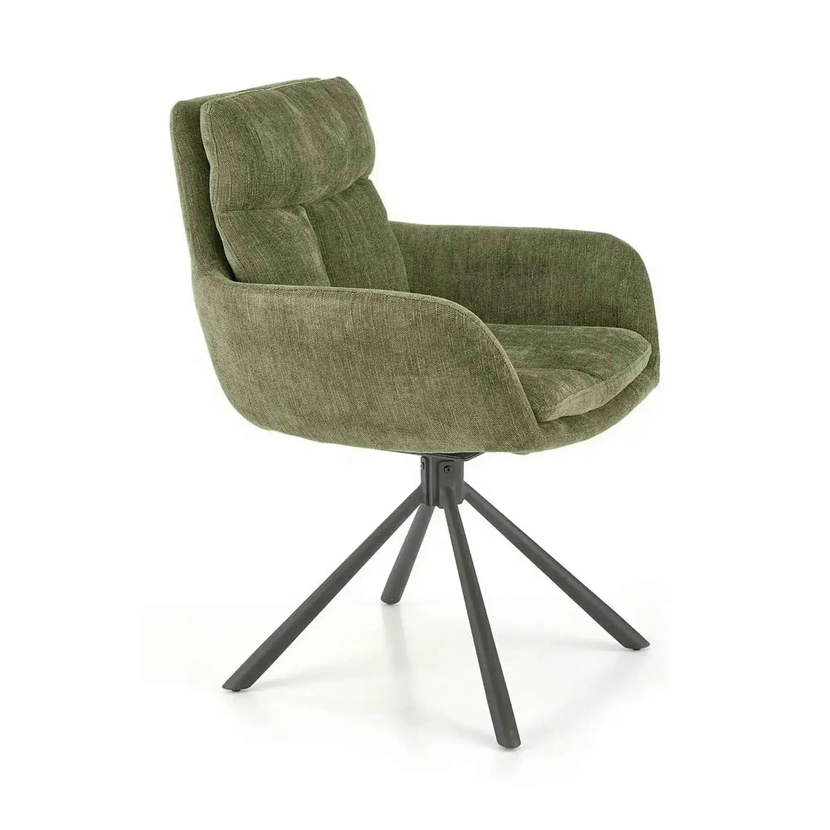 Scaun rotativ K495, verde/negru, stofa clasica/metal, 60x65x87 cm