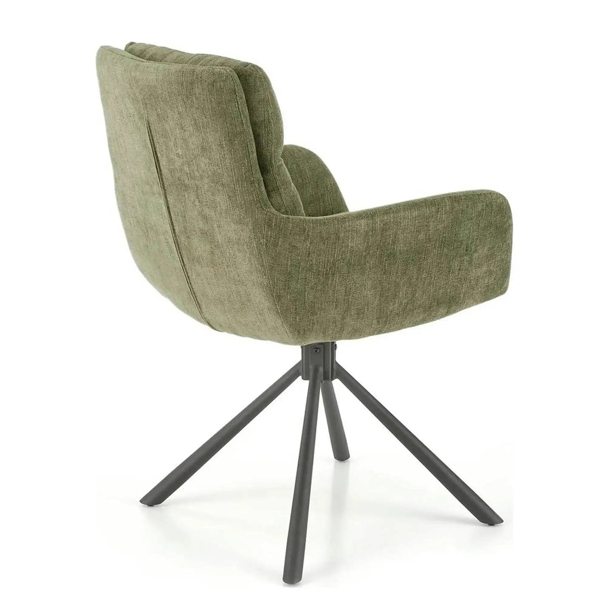 Scaun rotativ K495, verde/negru, stofa clasica/metal, 60x65x87 cm