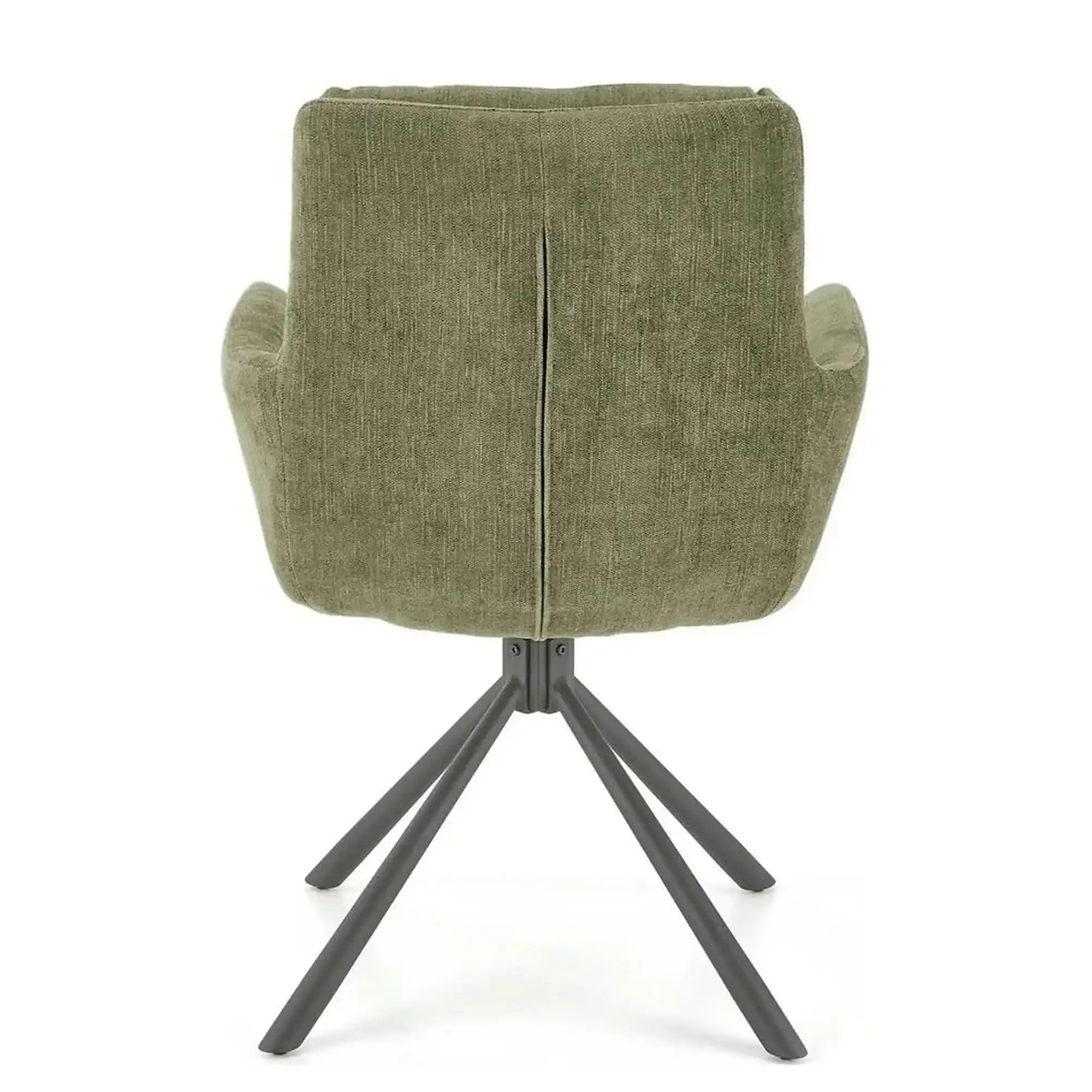 Scaun rotativ K495, verde/negru, stofa clasica/metal, 60x65x87 cm