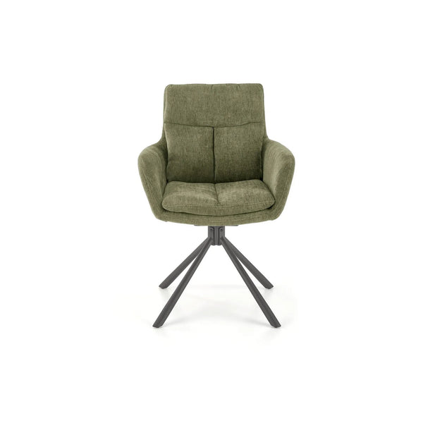 Scaun rotativ K495, verde/negru, stofa clasica/metal, 60x65x87 cm
