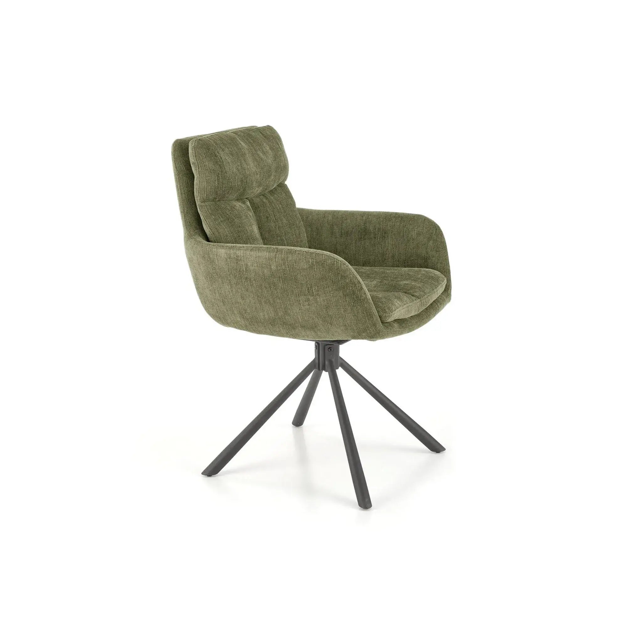 Scaun rotativ K495, verde/negru, stofa clasica/metal, 60x65x87 cm