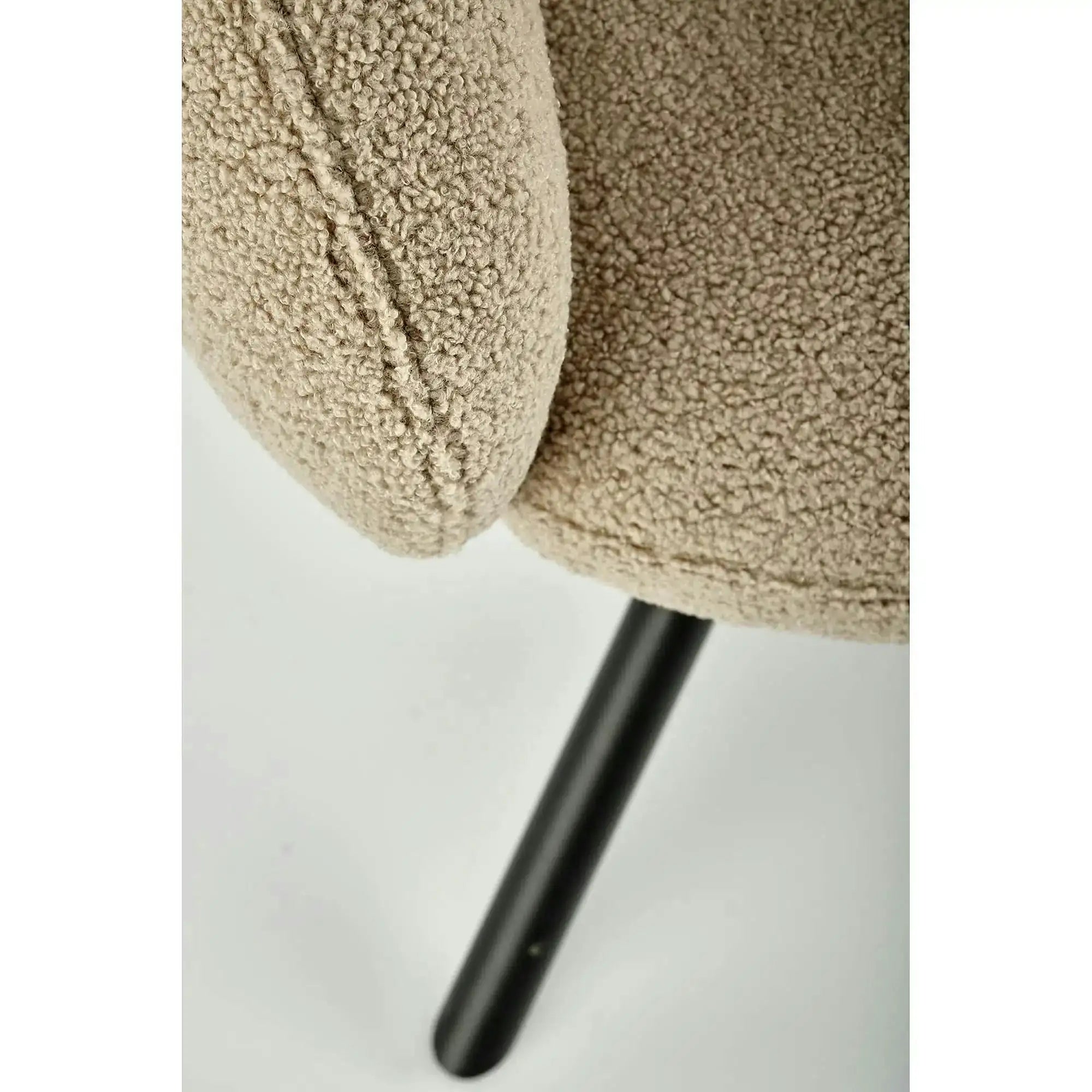 Scaun rotativ K498, cappuccino/negru, stofa buclata/metal, 64x63x90 cm