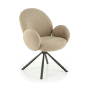 Scaun rotativ K498, cappuccino/negru, stofa buclata/metal, 64x63x90 cm