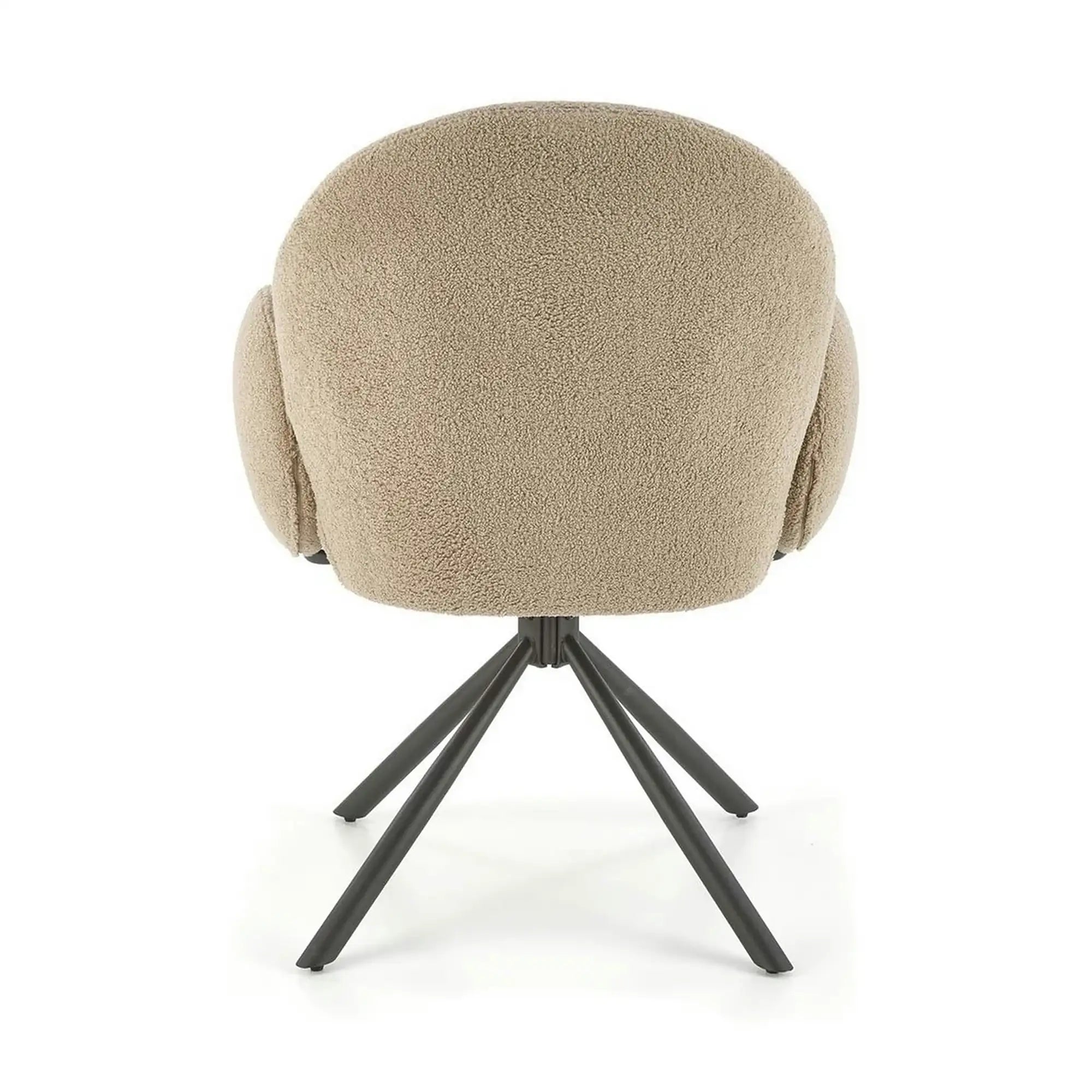 Scaun rotativ K498, cappuccino/negru, stofa buclata/metal, 64x63x90 cm