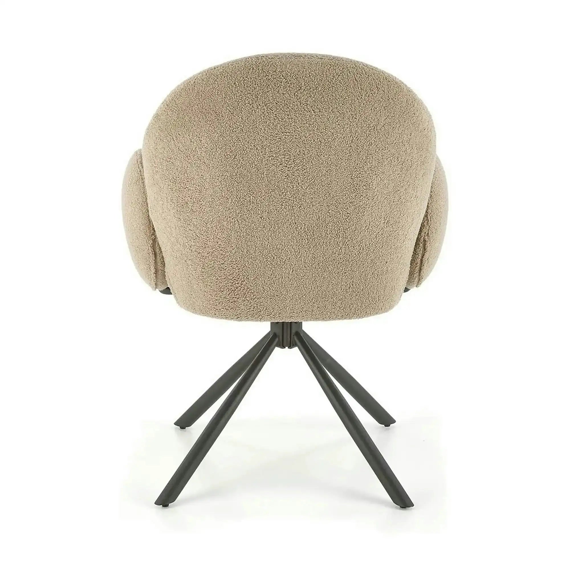 Scaun rotativ K498, cappuccino/negru, stofa buclata/metal, 64x63x90 cm