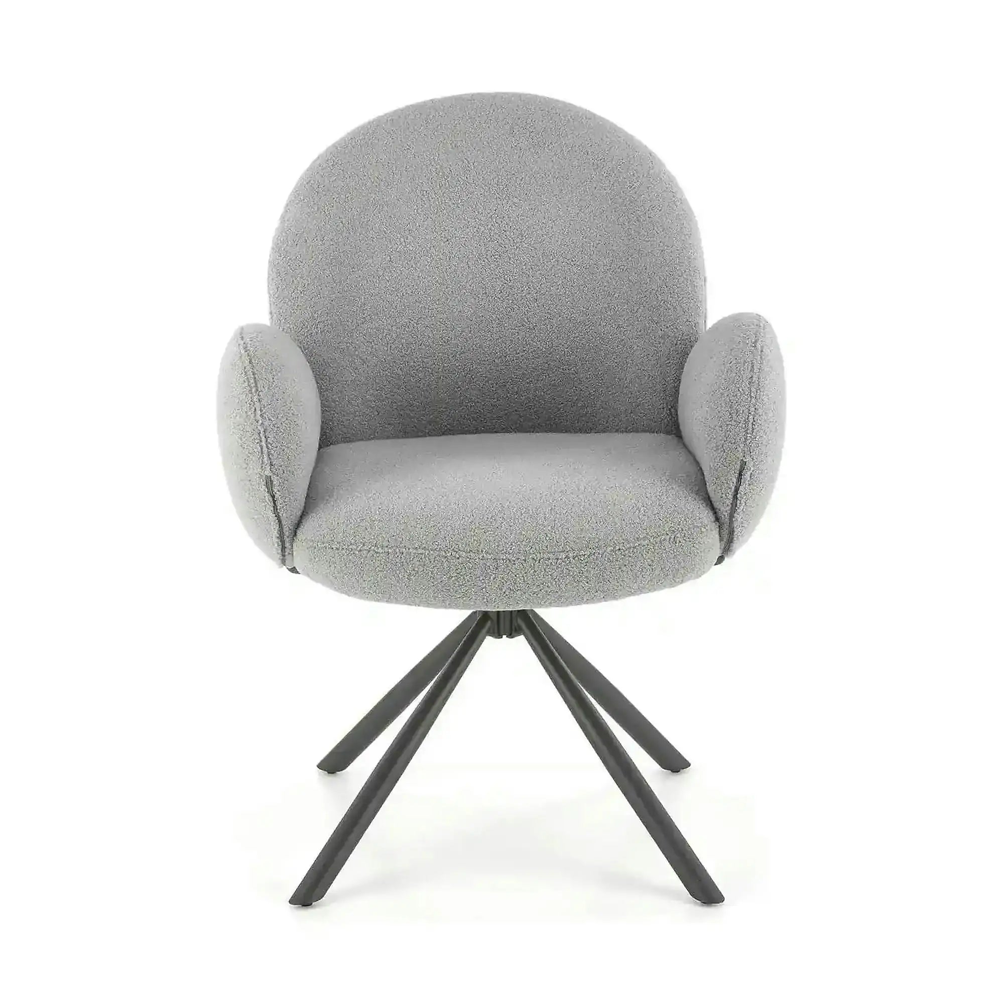 Scaun rotativ K498, gri, stofa/metal, 64x63x90 cm