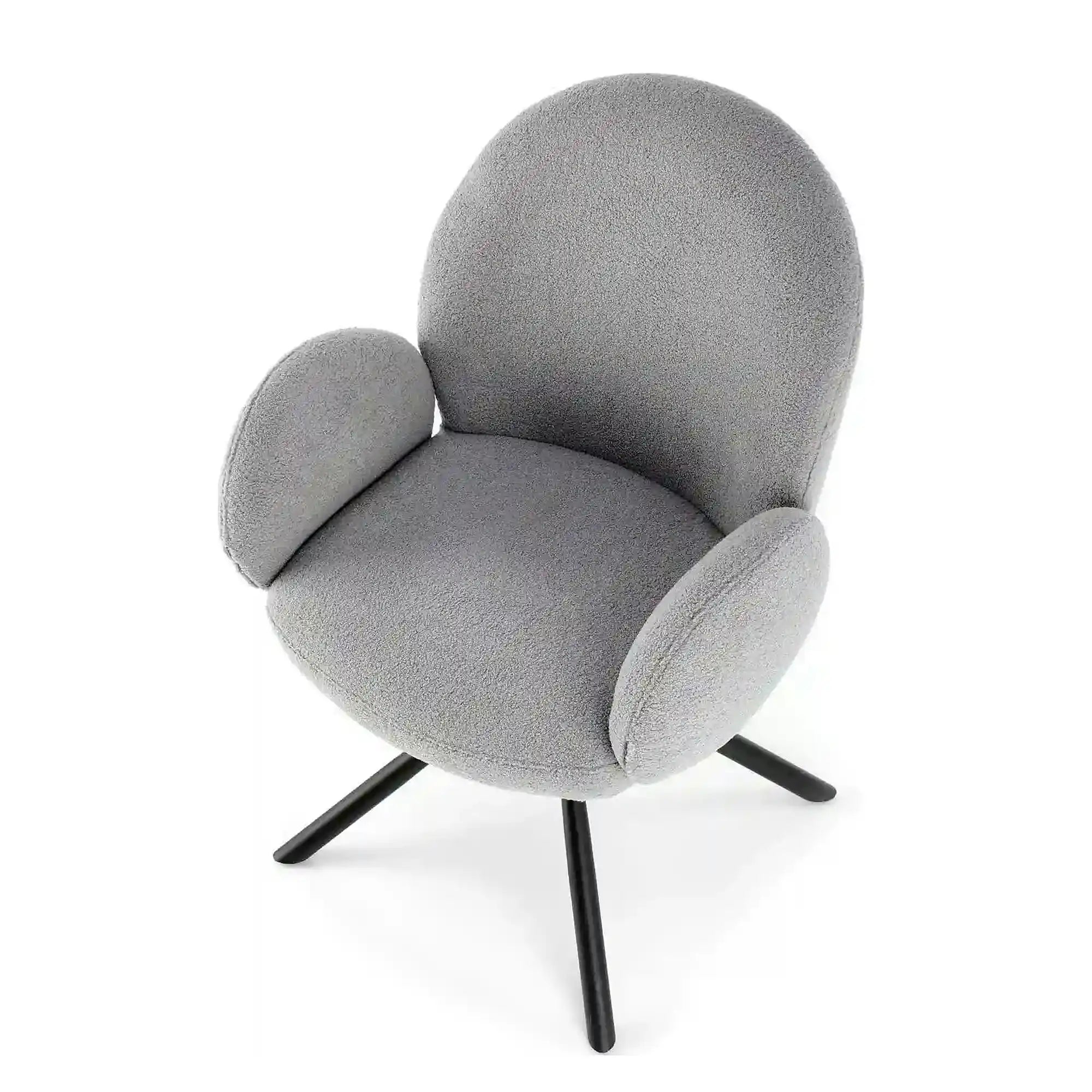 Scaun rotativ K498, gri, stofa/metal, 64x63x90 cm