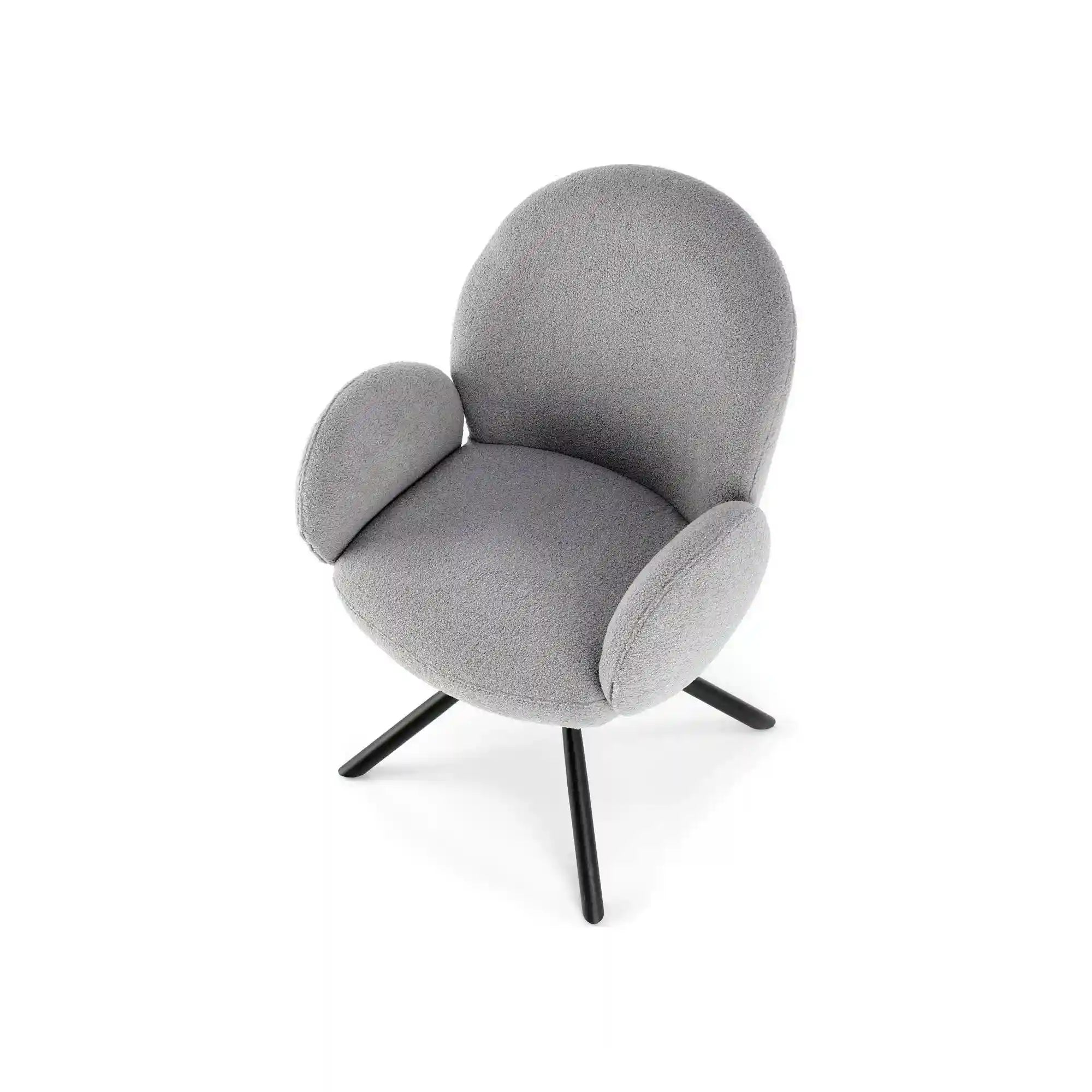 Scaun rotativ K498, gri, stofa/metal, 64x63x90 cm