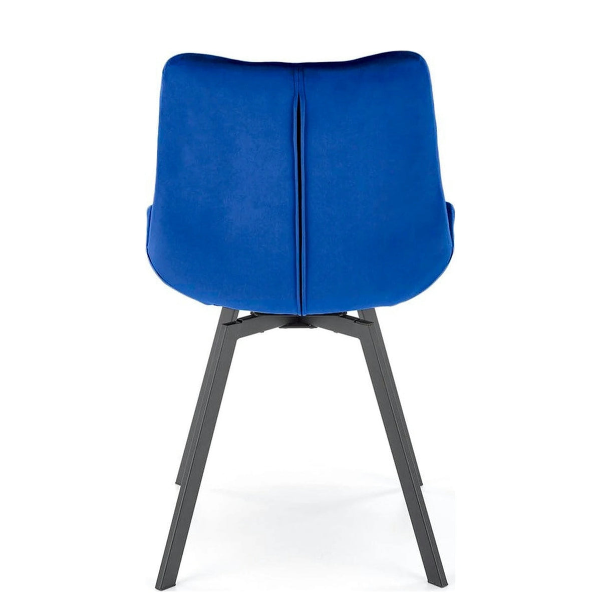 Scaun rotativ K519, albastru/negru, stofa catifelata/metal, 54x63x86 cm
