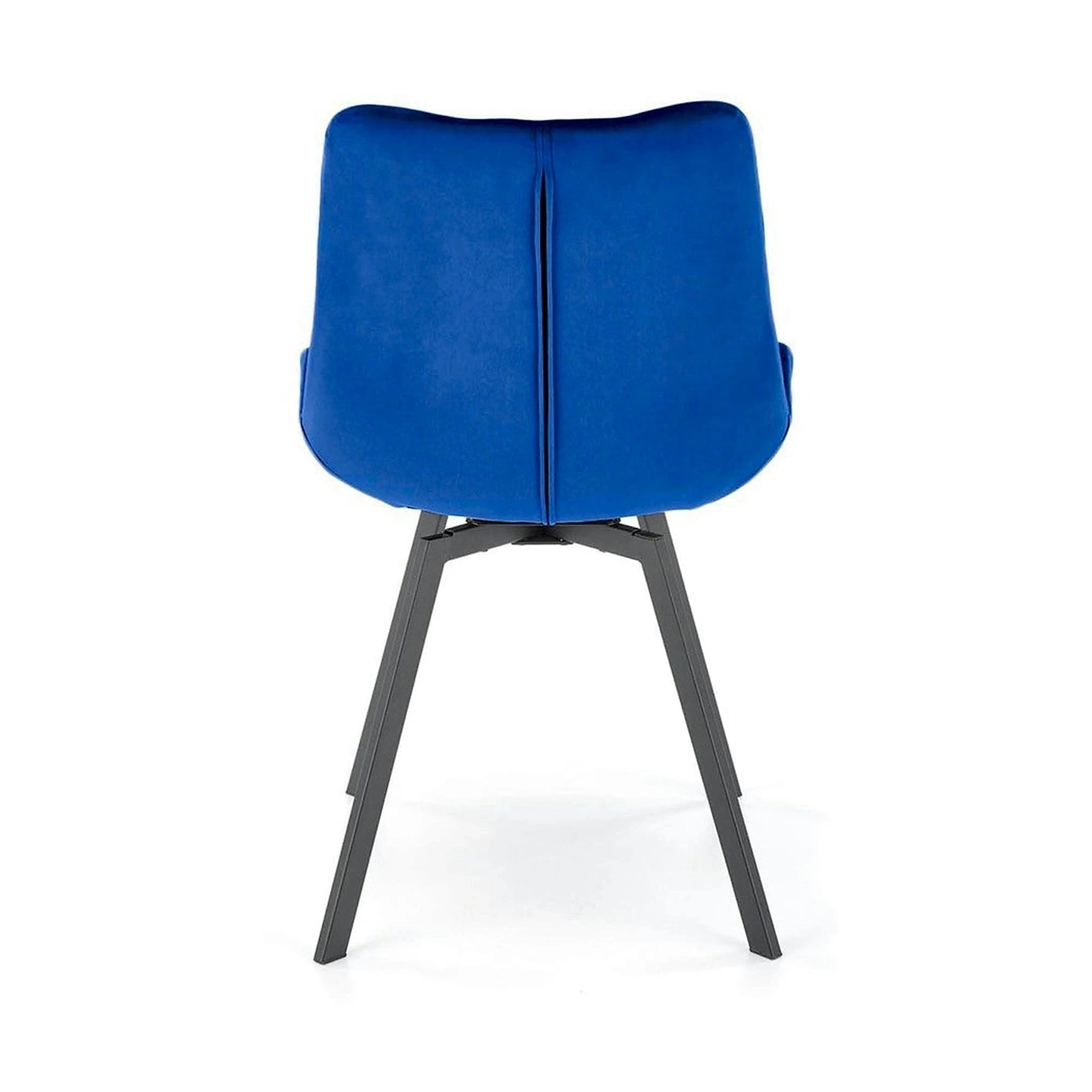 Scaun rotativ K519, albastru/negru, stofa catifelata/metal, 54x63x86 cm