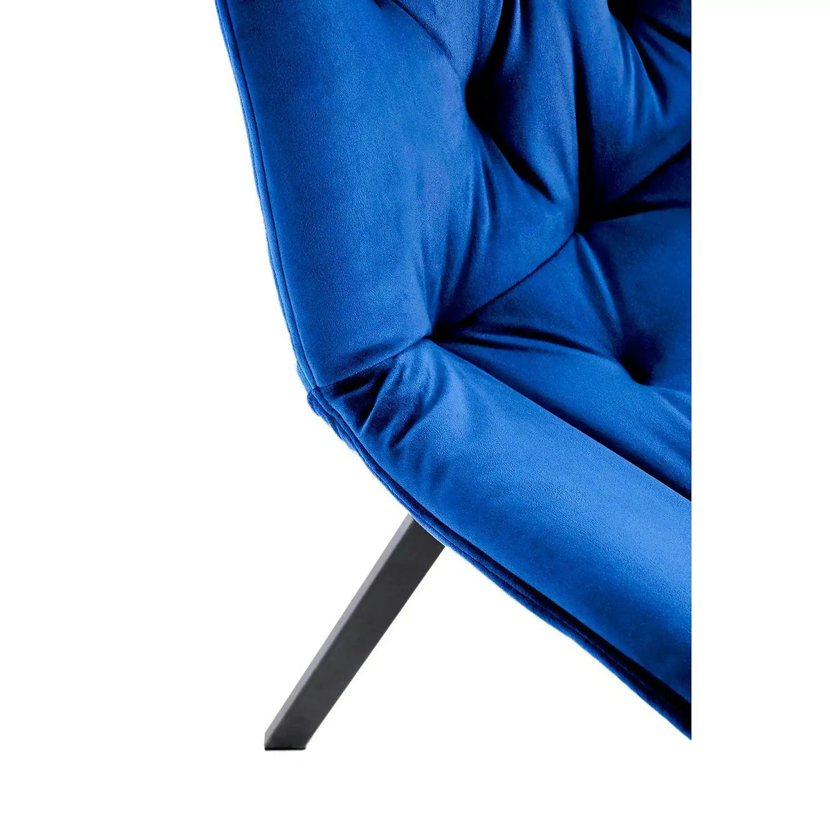 Scaun rotativ K519, albastru/negru, stofa catifelata/metal, 54x63x86 cm