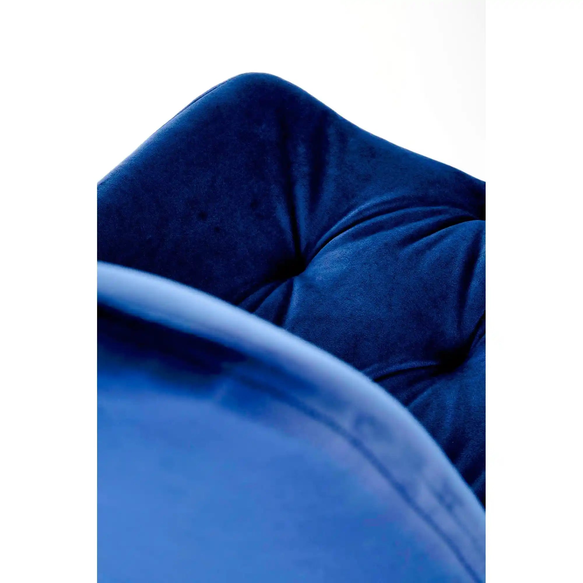 Scaun rotativ K519, albastru/negru, stofa catifelata/metal, 54x63x86 cm