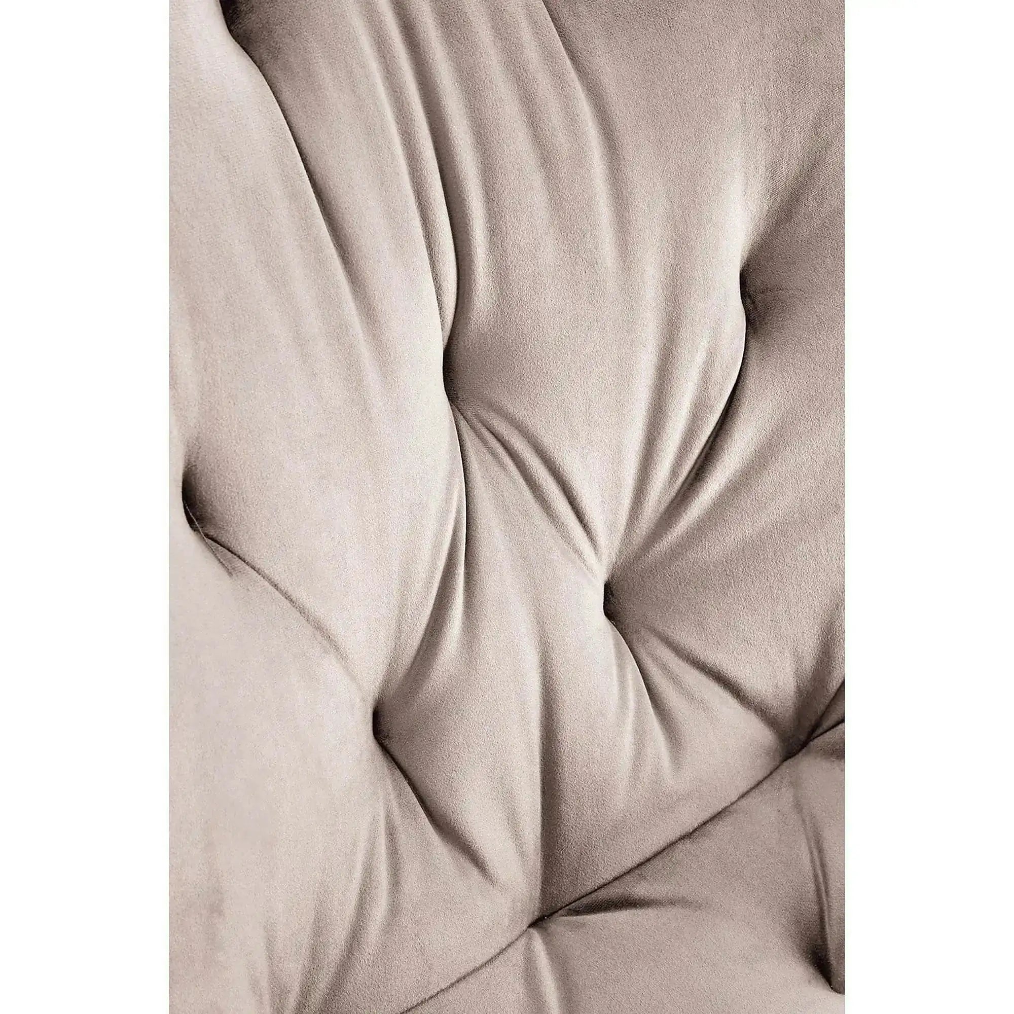 Scaun rotativ K519, bej/negru, stofa catifelata/metal, 54x63x86 cm