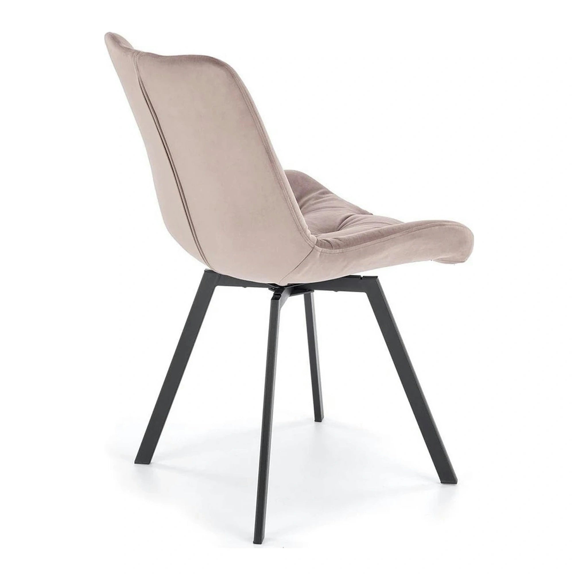 Scaun rotativ K519, bej/negru, stofa catifelata/metal, 54x63x86 cm