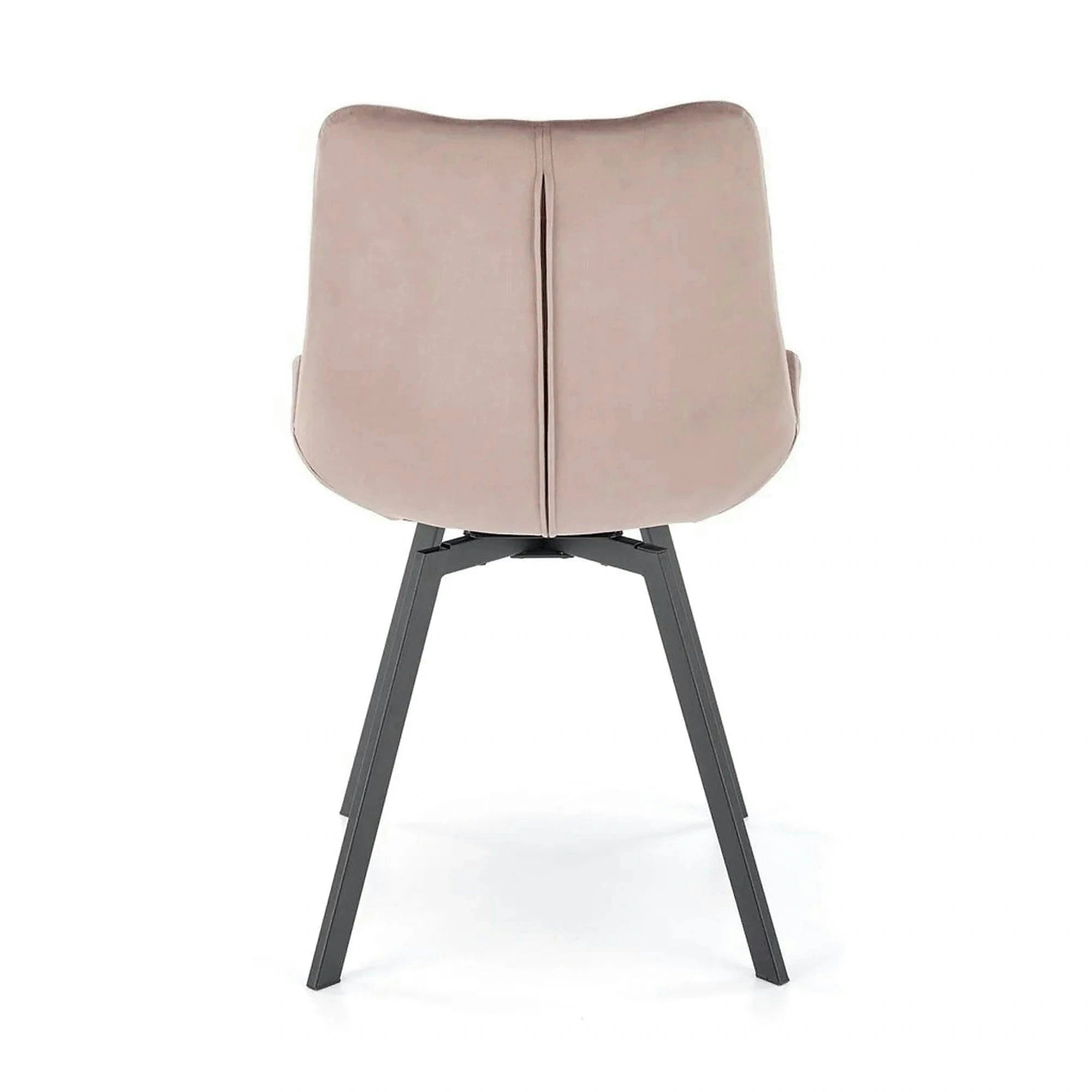 Scaun rotativ K519, bej/negru, stofa catifelata/metal, 54x63x86 cm