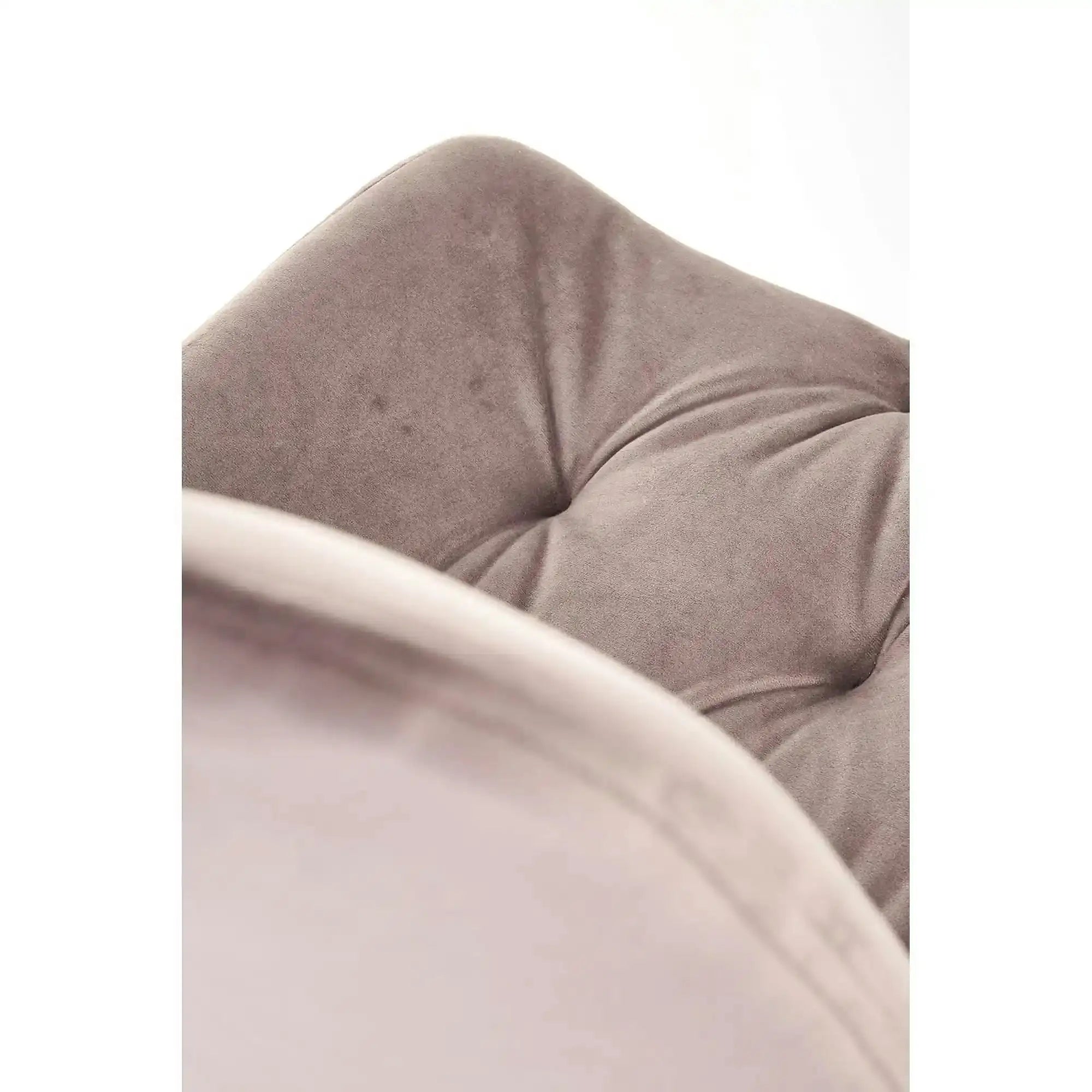Scaun rotativ K519, bej/negru, stofa catifelata/metal, 54x63x86 cm