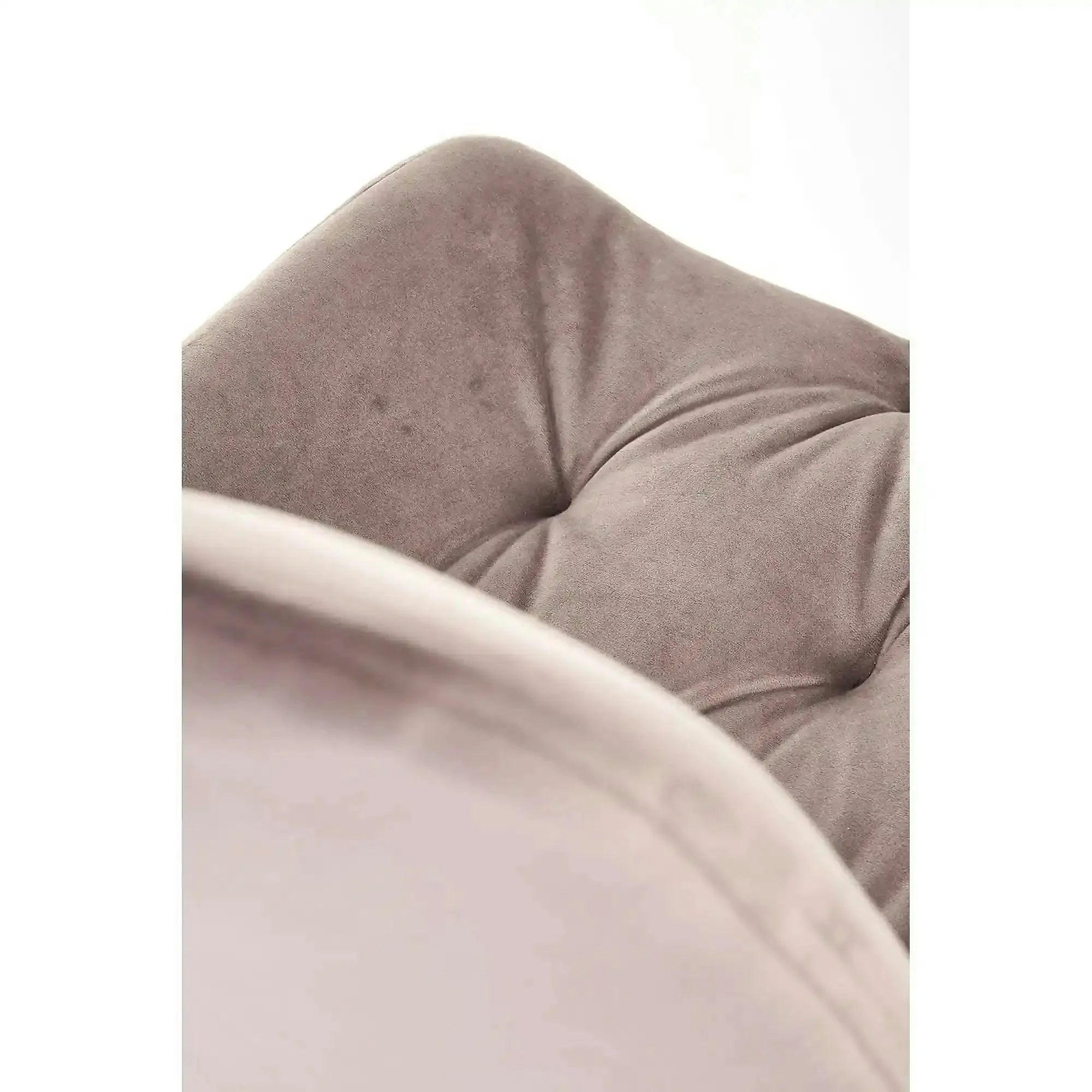 Scaun rotativ K519, bej/negru, stofa catifelata/metal, 54x63x86 cm
