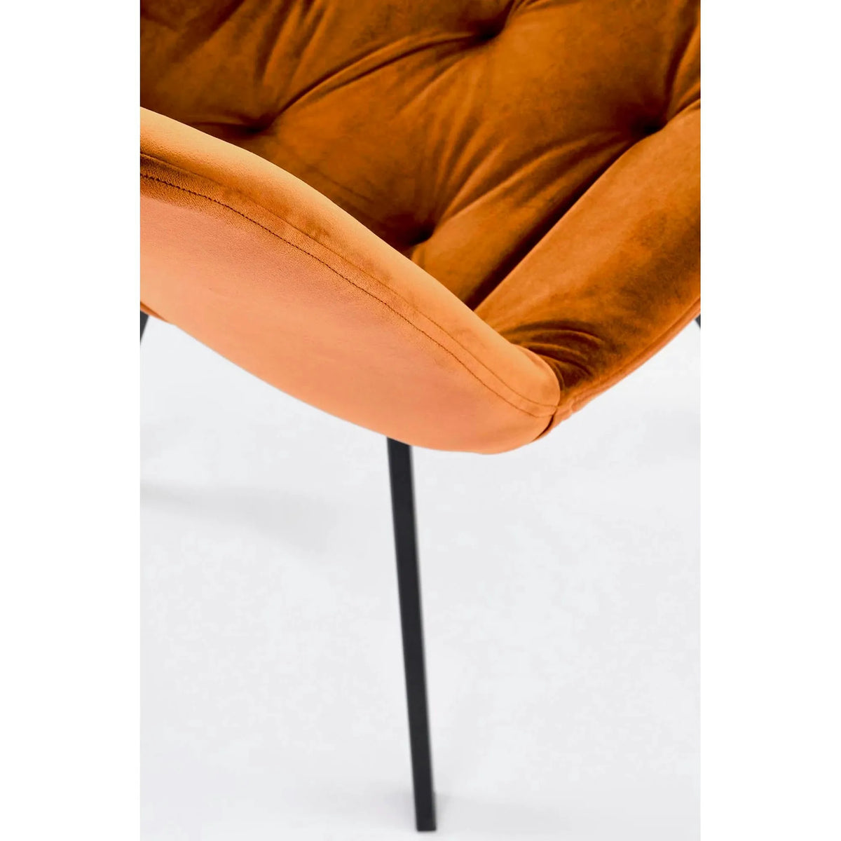 Scaun rotativ K519, caramiziu/negru, stofa catifelata/metal, 54x63x86 cm