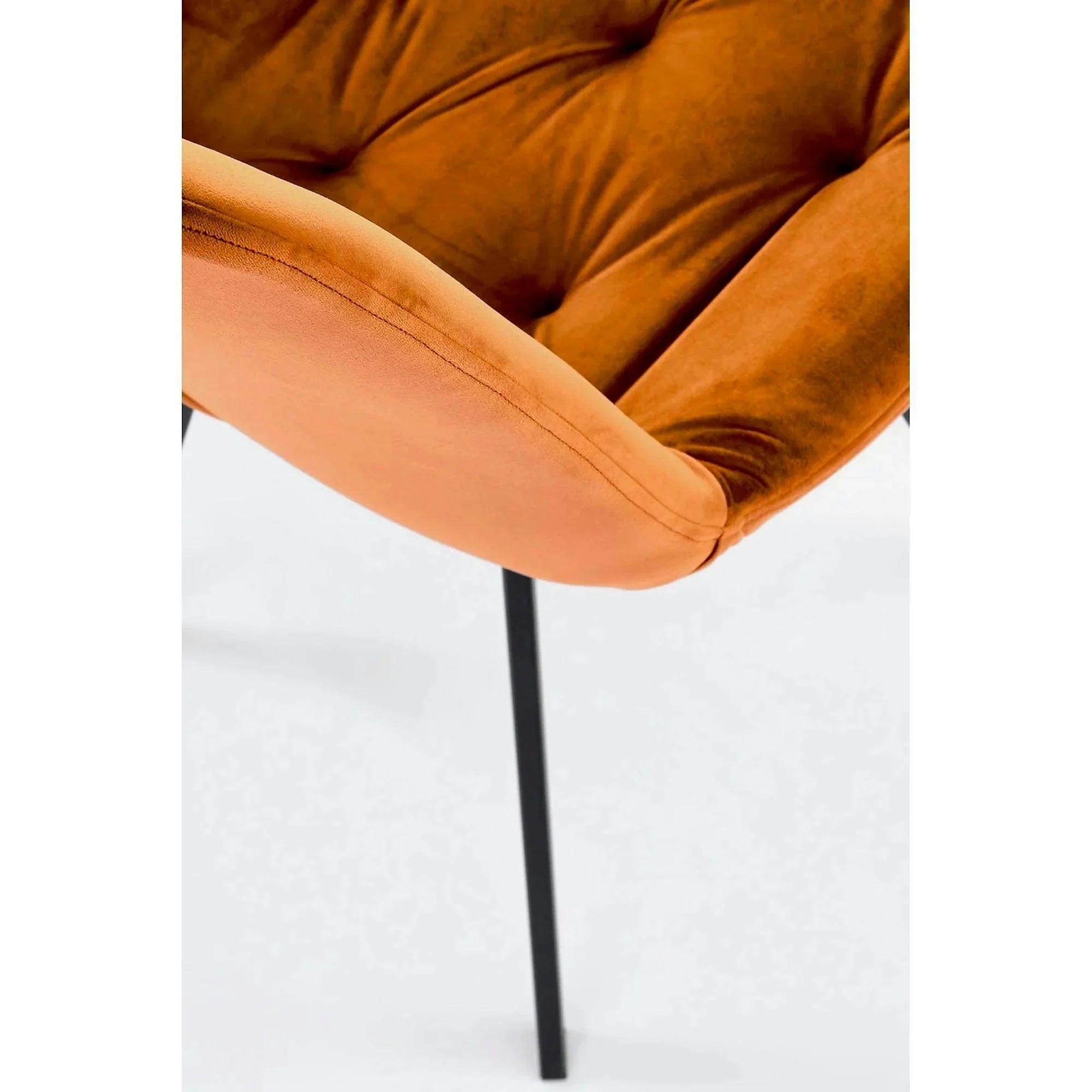 Scaun rotativ K519, caramiziu/negru, stofa catifelata/metal, 54x63x86 cm