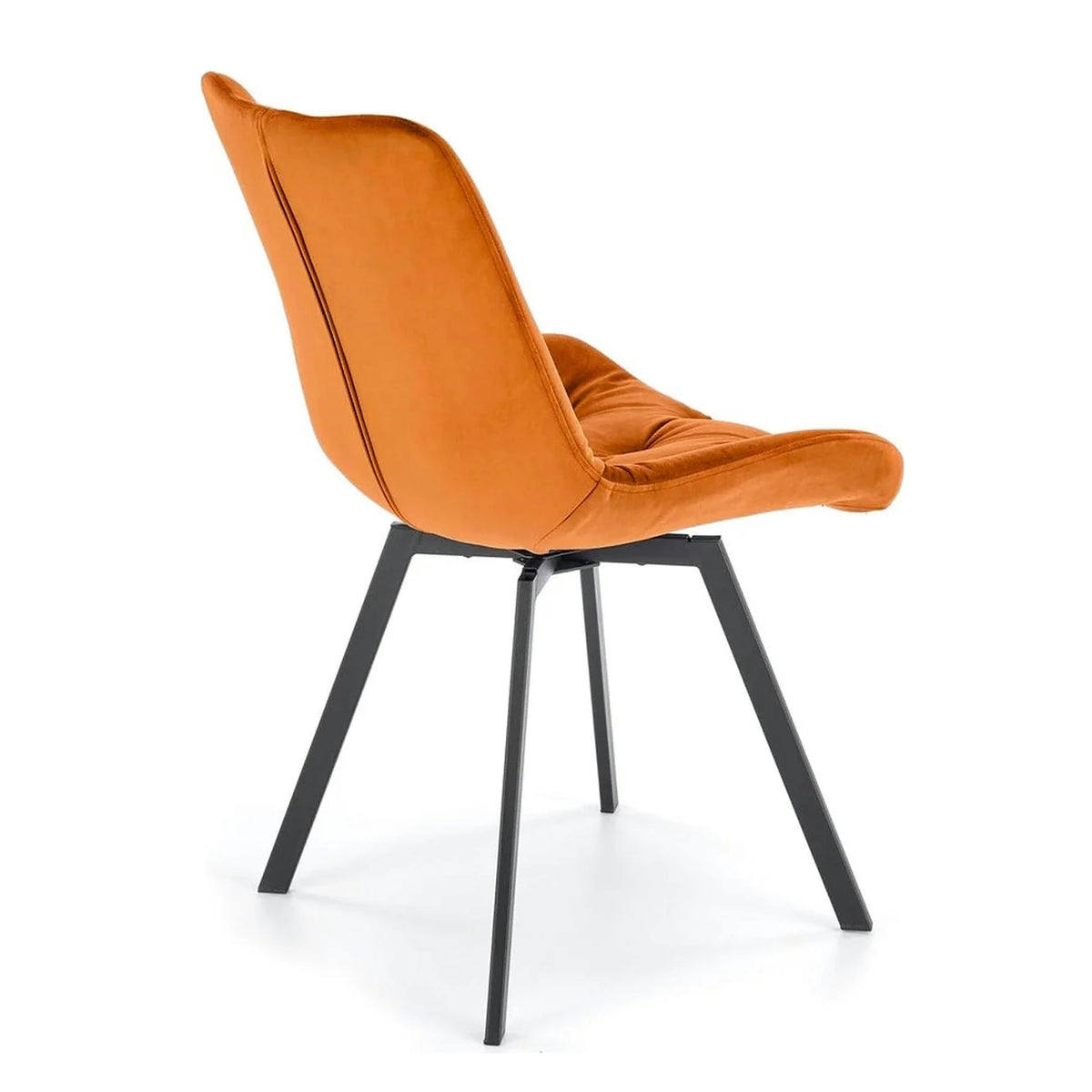 Scaun rotativ K519, caramiziu/negru, stofa catifelata/metal, 54x63x86 cm