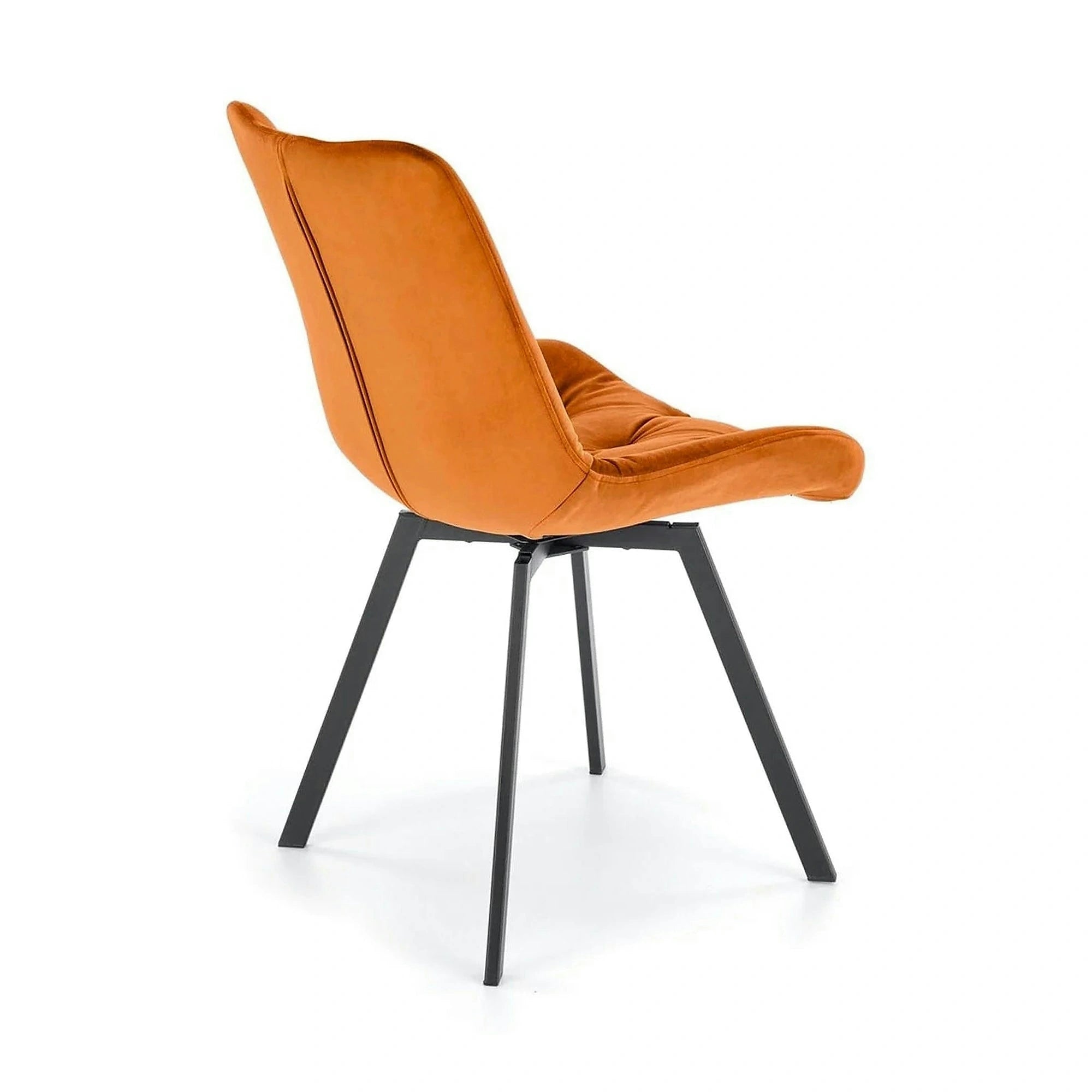 Scaun rotativ K519, caramiziu/negru, stofa catifelata/metal, 54x63x86 cm