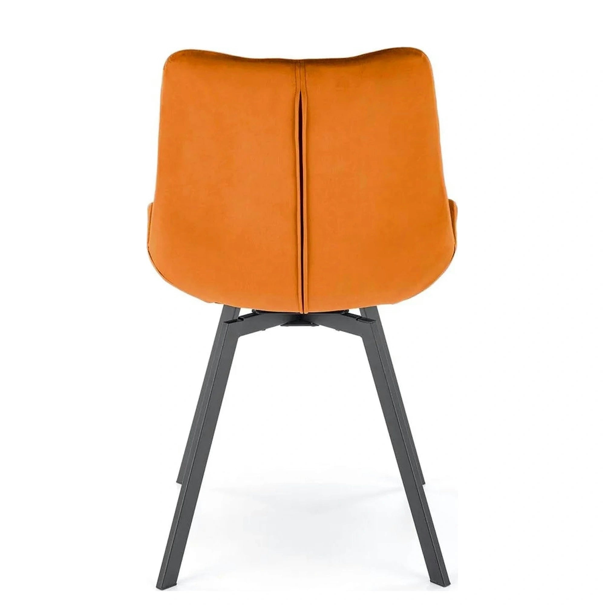 Scaun rotativ K519, caramiziu/negru, stofa catifelata/metal, 54x63x86 cm