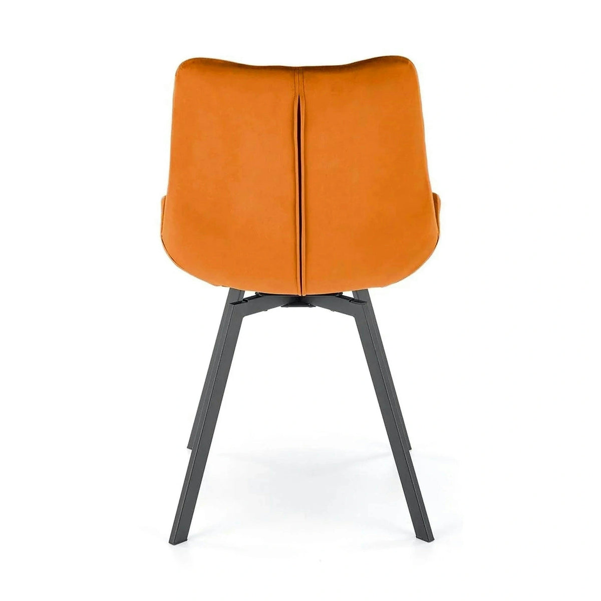 Scaun rotativ K519, caramiziu/negru, stofa catifelata/metal, 54x63x86 cm