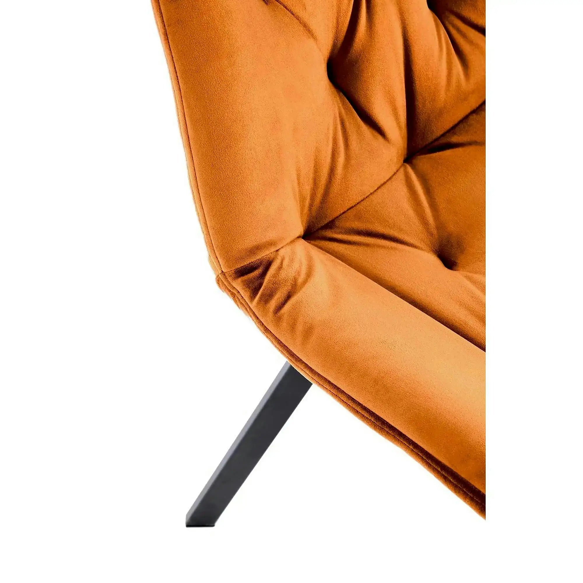 Scaun rotativ K519, caramiziu/negru, stofa catifelata/metal, 54x63x86 cm