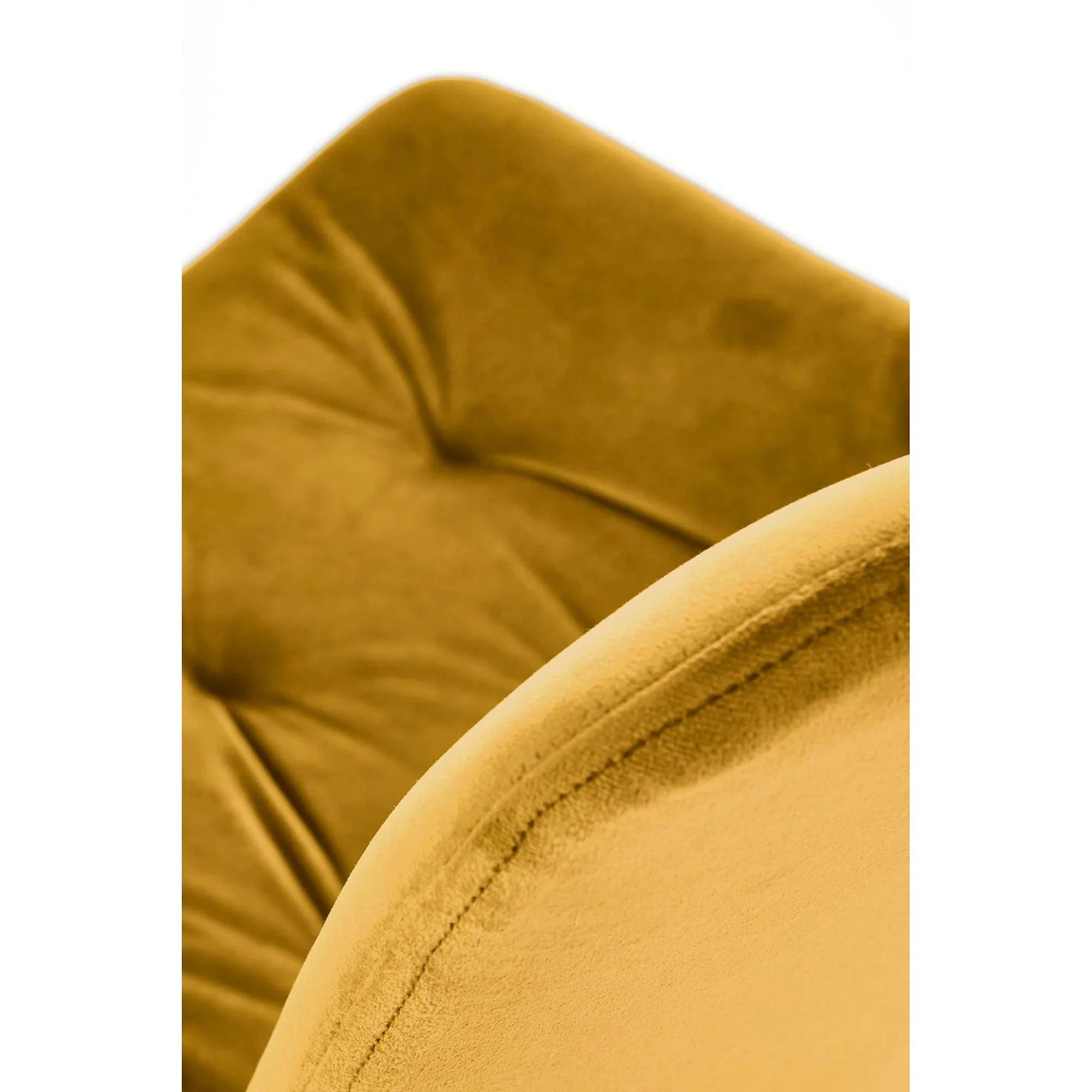 Scaun rotativ K519, galben/negru, stofa catifelata/metal, 54x63x86 cm