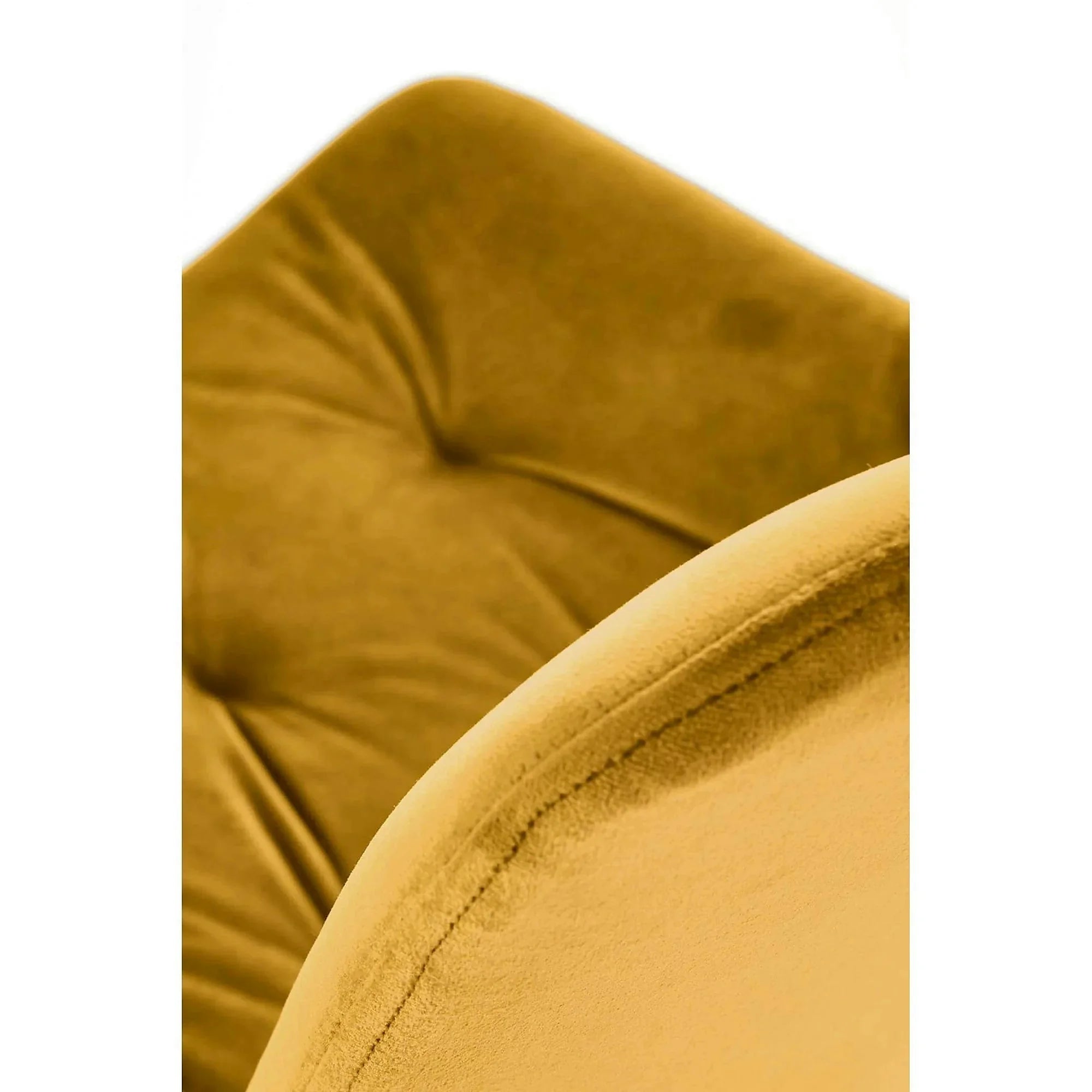 Scaun rotativ K519, galben/negru, stofa catifelata/metal, 54x63x86 cm