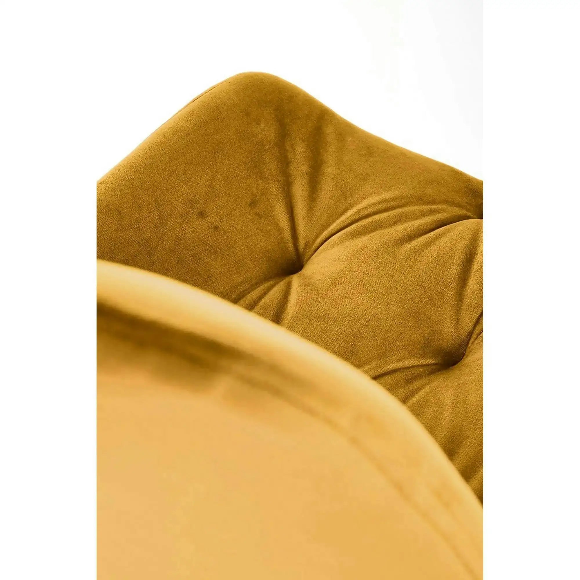 Scaun rotativ K519, galben/negru, stofa catifelata/metal, 54x63x86 cm