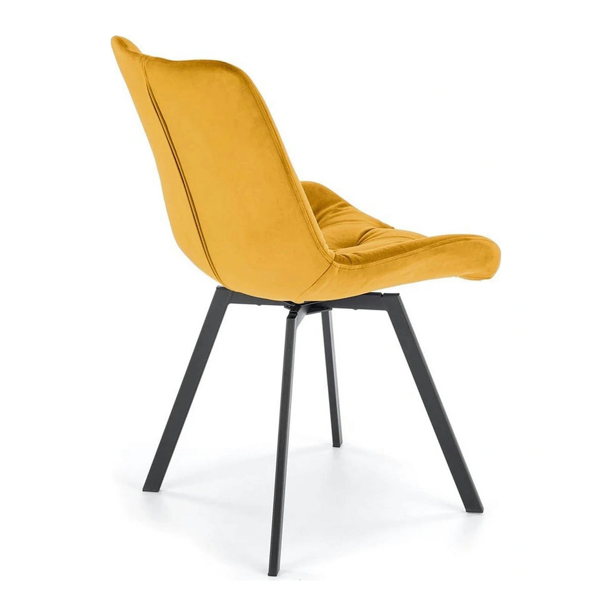 Scaun rotativ K519, galben/negru, stofa catifelata/metal, 54x63x86 cm