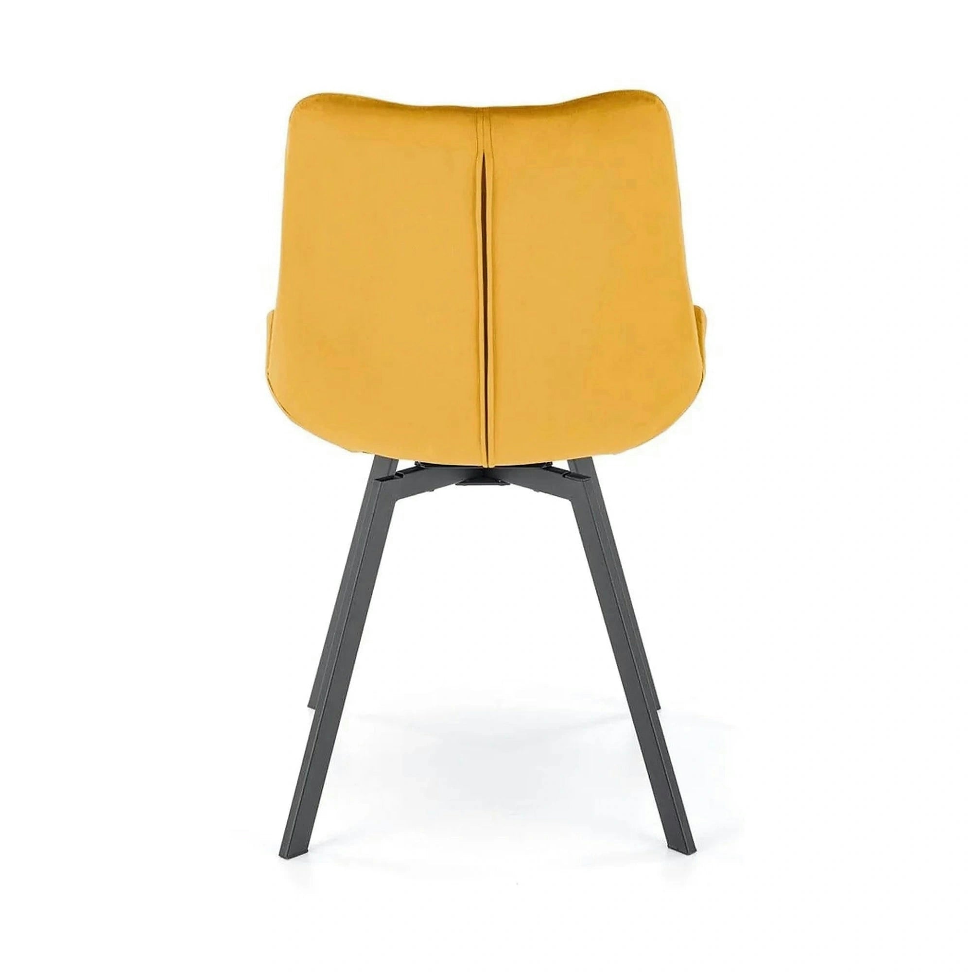 Scaun rotativ K519, galben/negru, stofa catifelata/metal, 54x63x86 cm