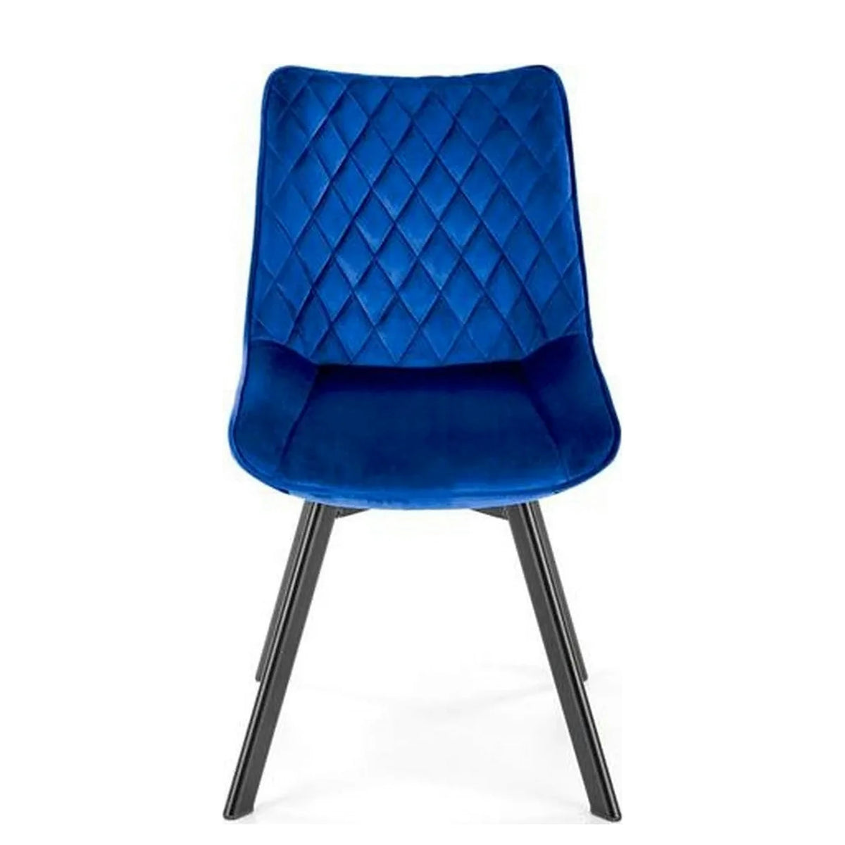 Scaun rotativ K520, albastru inchis, stofa catifelata/metal, 45x63x80 cm