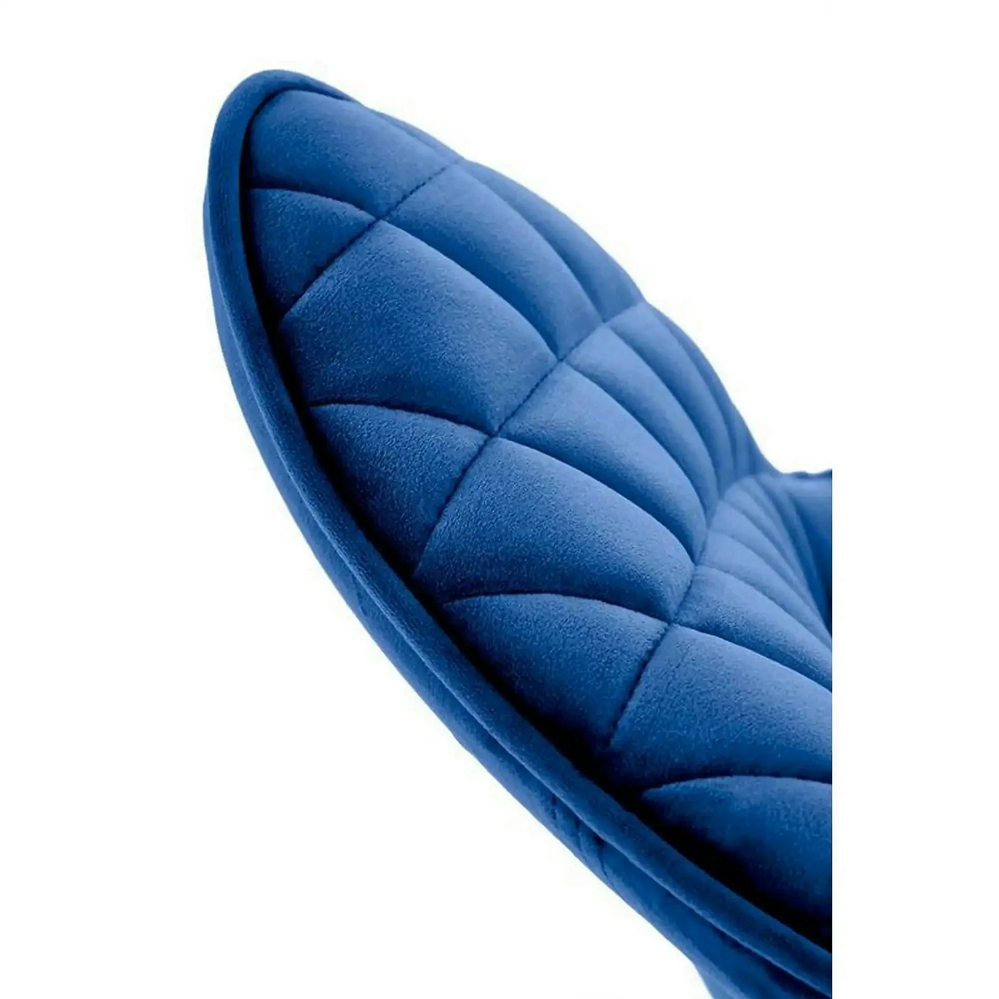 Scaun rotativ K520, albastru inchis, stofa catifelata/metal, 45x63x80 cm