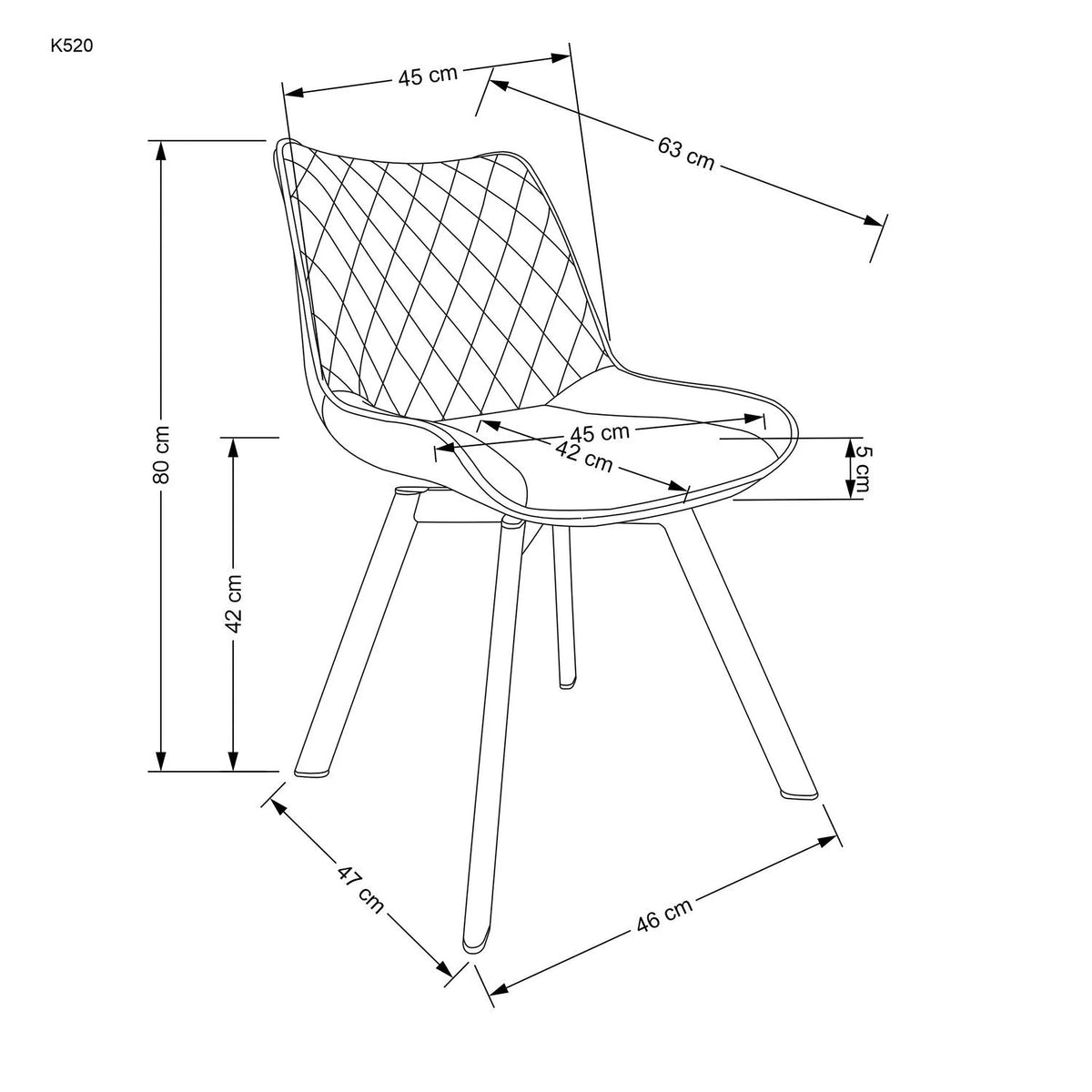Scaun rotativ K520, bej deschis/casmir, stofa catifelata/metal, 45x63x80 cm