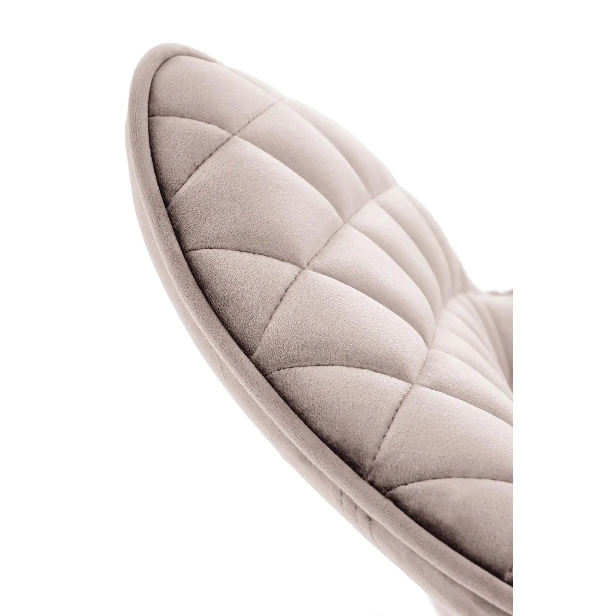 Scaun rotativ K520, bej/negru, stofa catifelata/metal, 45x63x80 cm