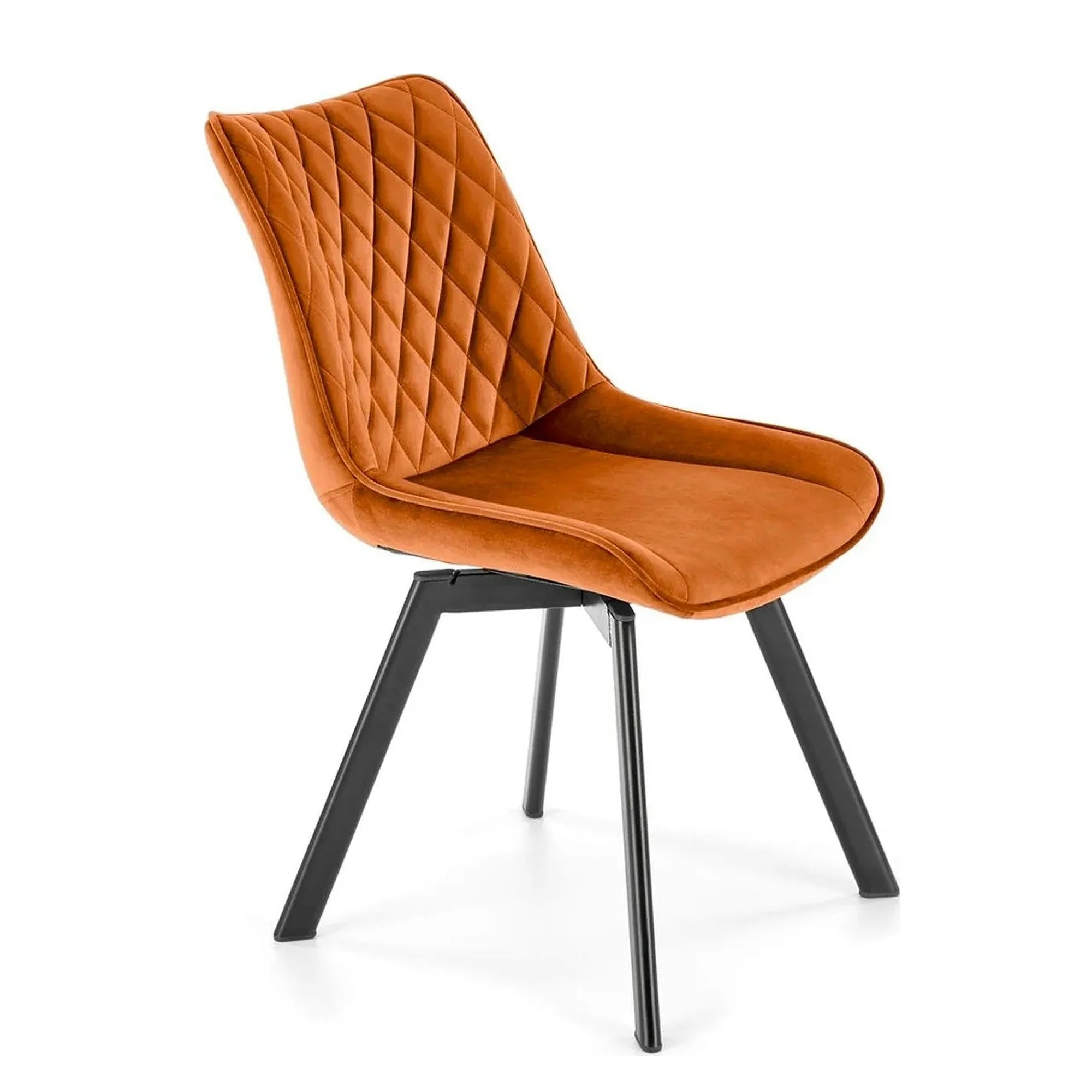 Scaun rotativ K520, caramiziu/negru, stofa catifelata/metal, 45x63x80 cm