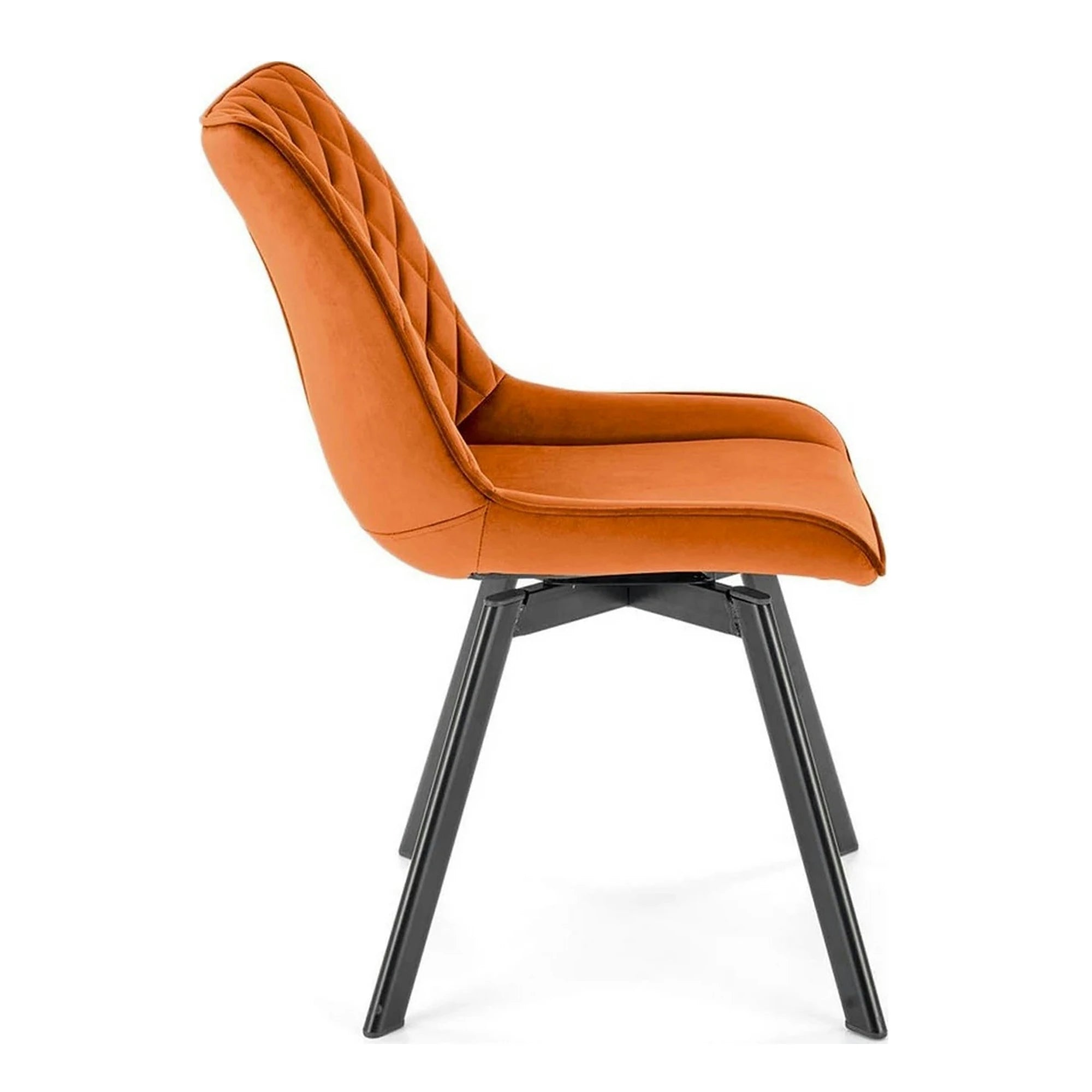 Scaun rotativ K520, caramiziu/negru, stofa catifelata/metal, 45x63x80 cm