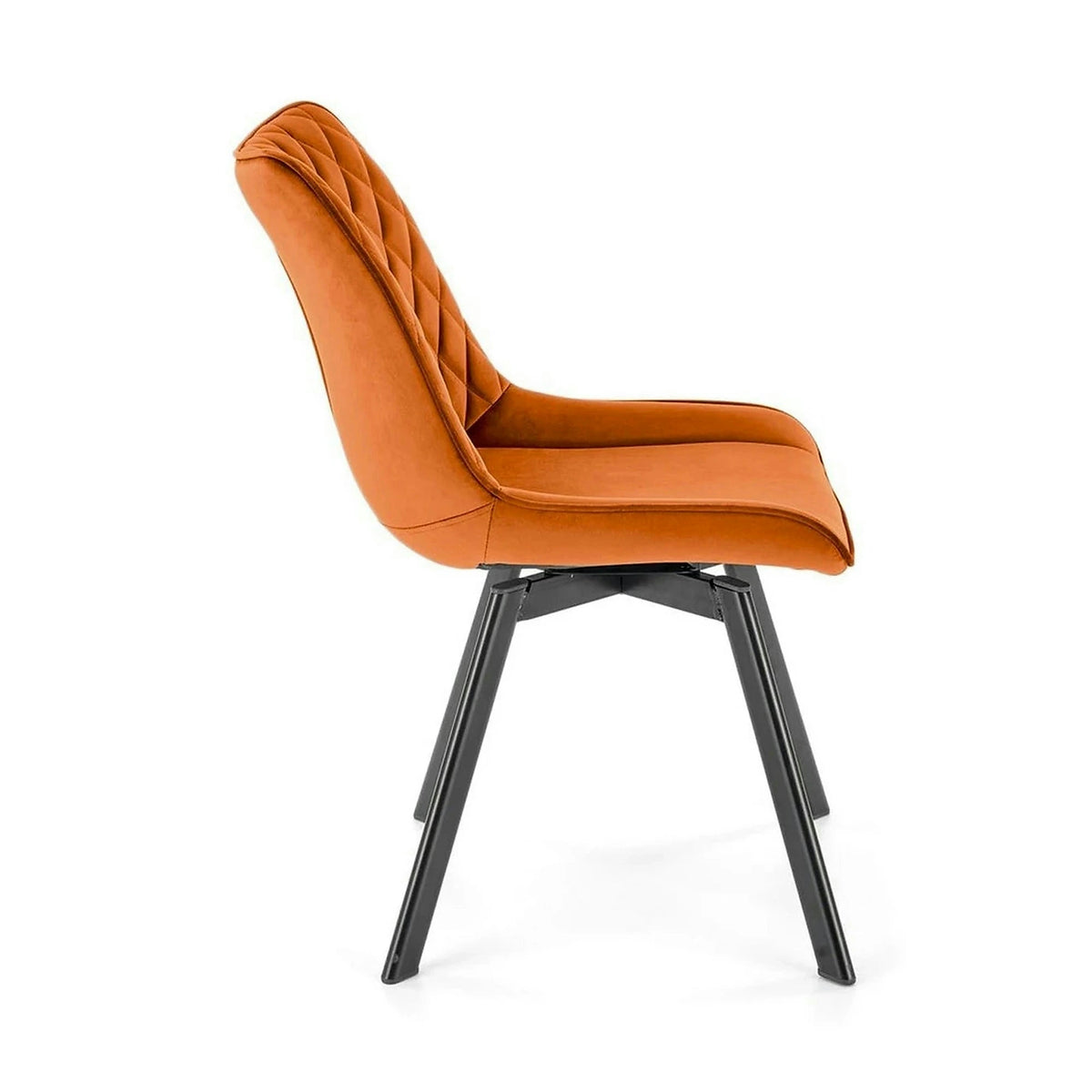 Scaun rotativ K520, caramiziu/negru, stofa catifelata/metal, 45x63x80 cm